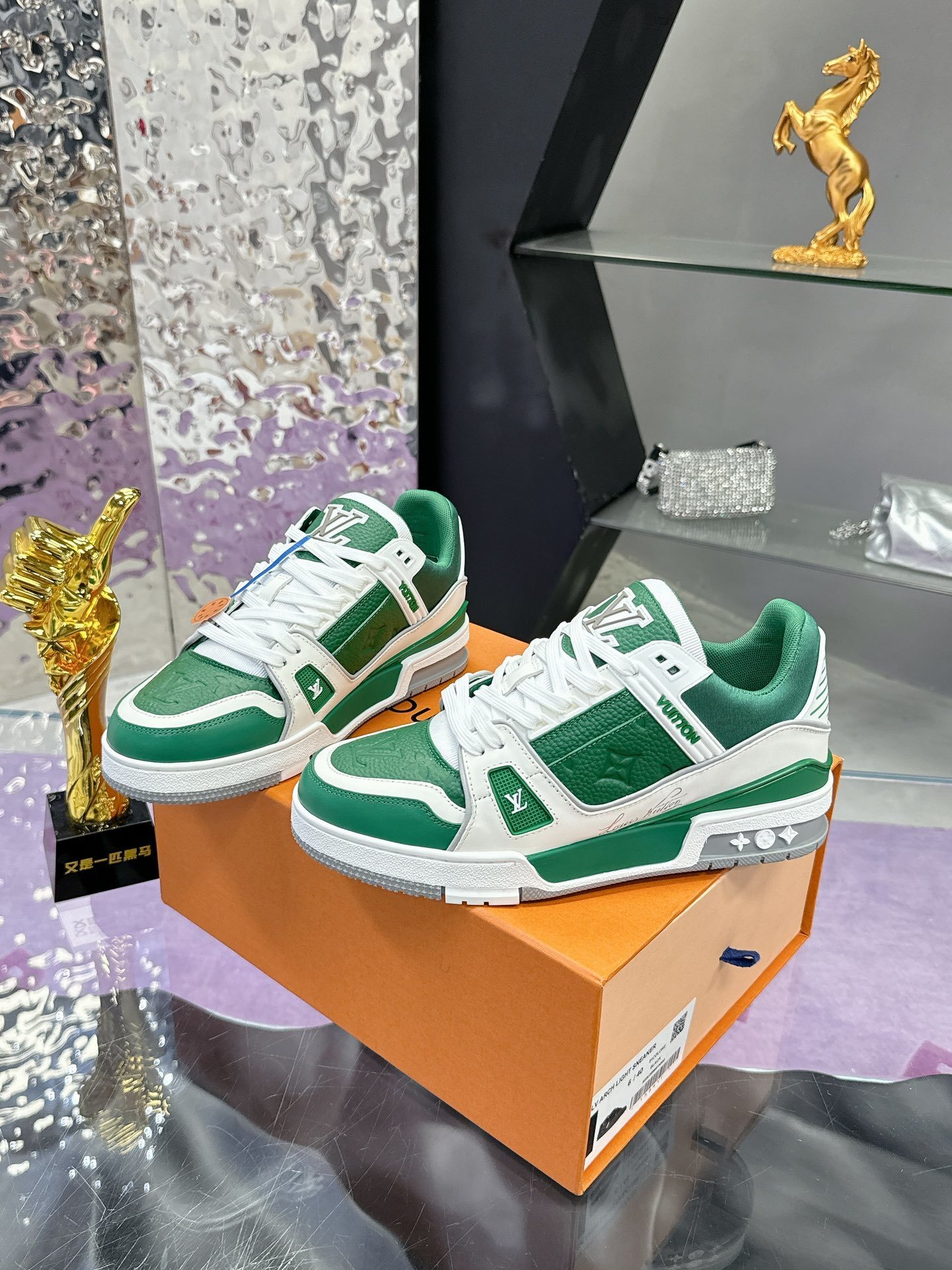 Louis Vuitton LV Trainer Sneaker - Green and White Edition
