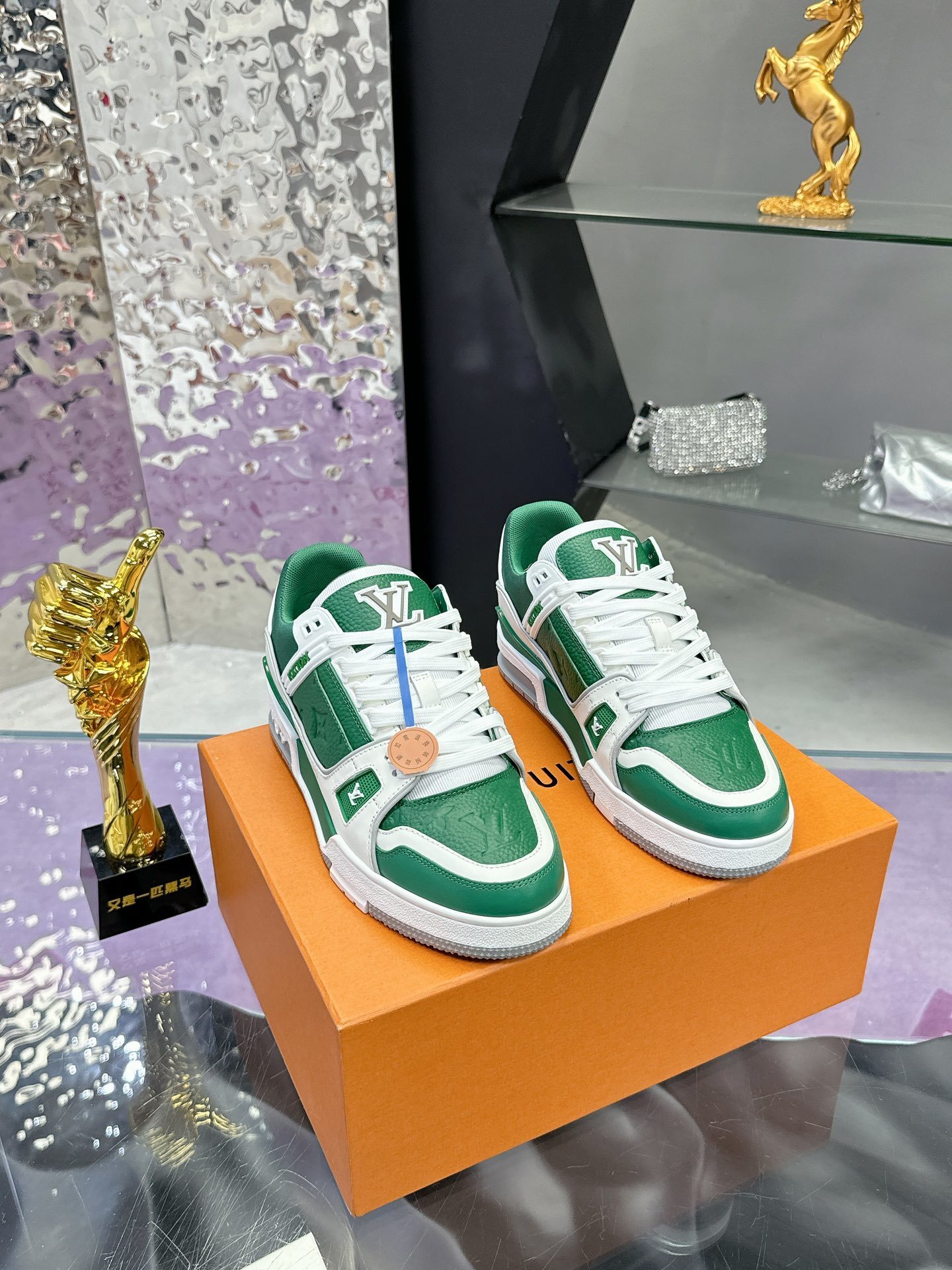 Louis Vuitton LV Trainer Sneaker - Green and White Edition