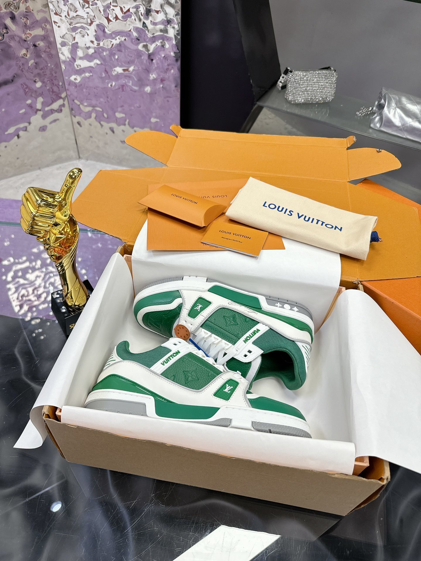 Louis Vuitton LV Trainer Sneaker – Green and White Edition
