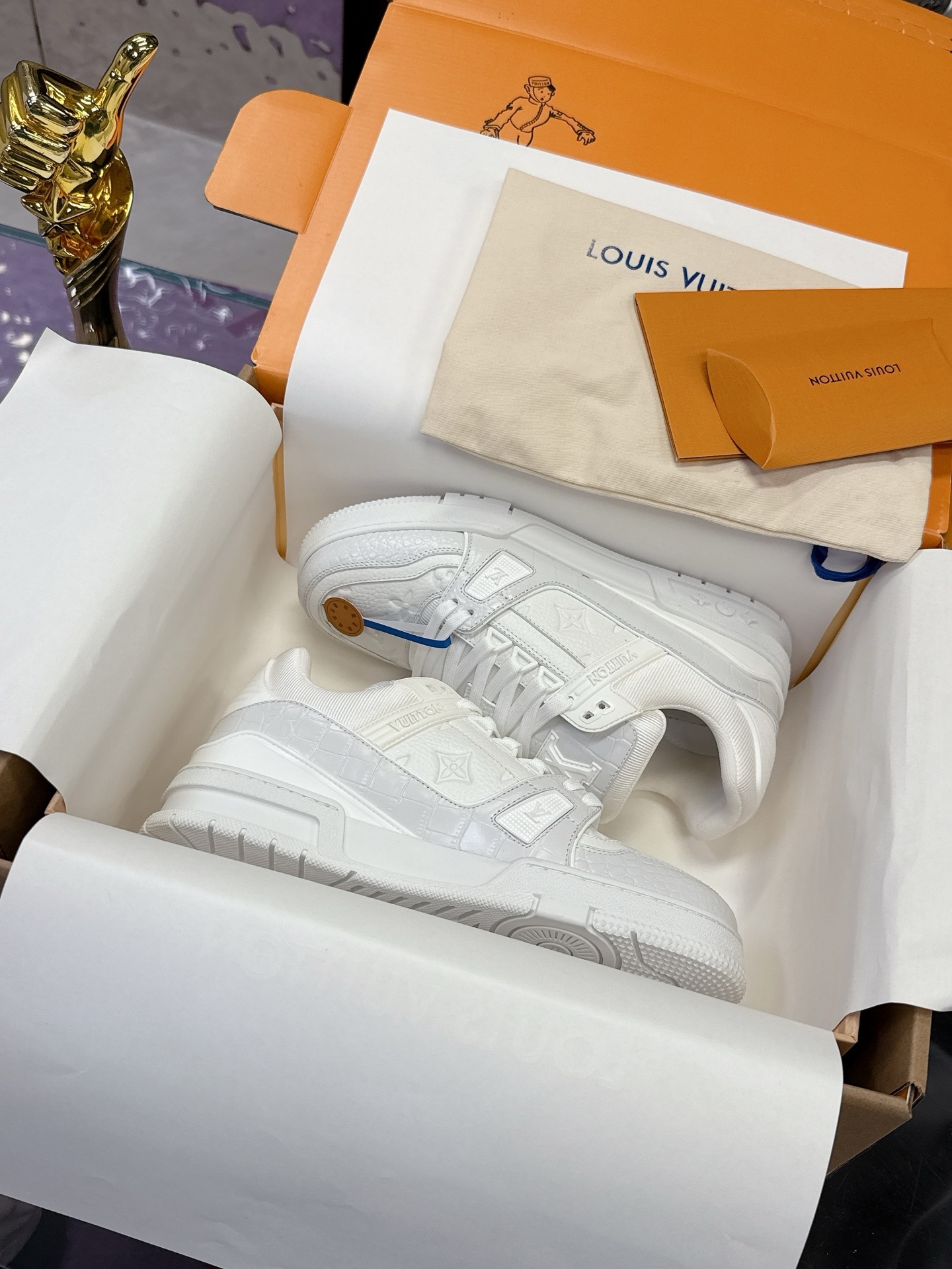 Louis Vuitton LV Trainer Sneaker – Triple White Monogram Leather