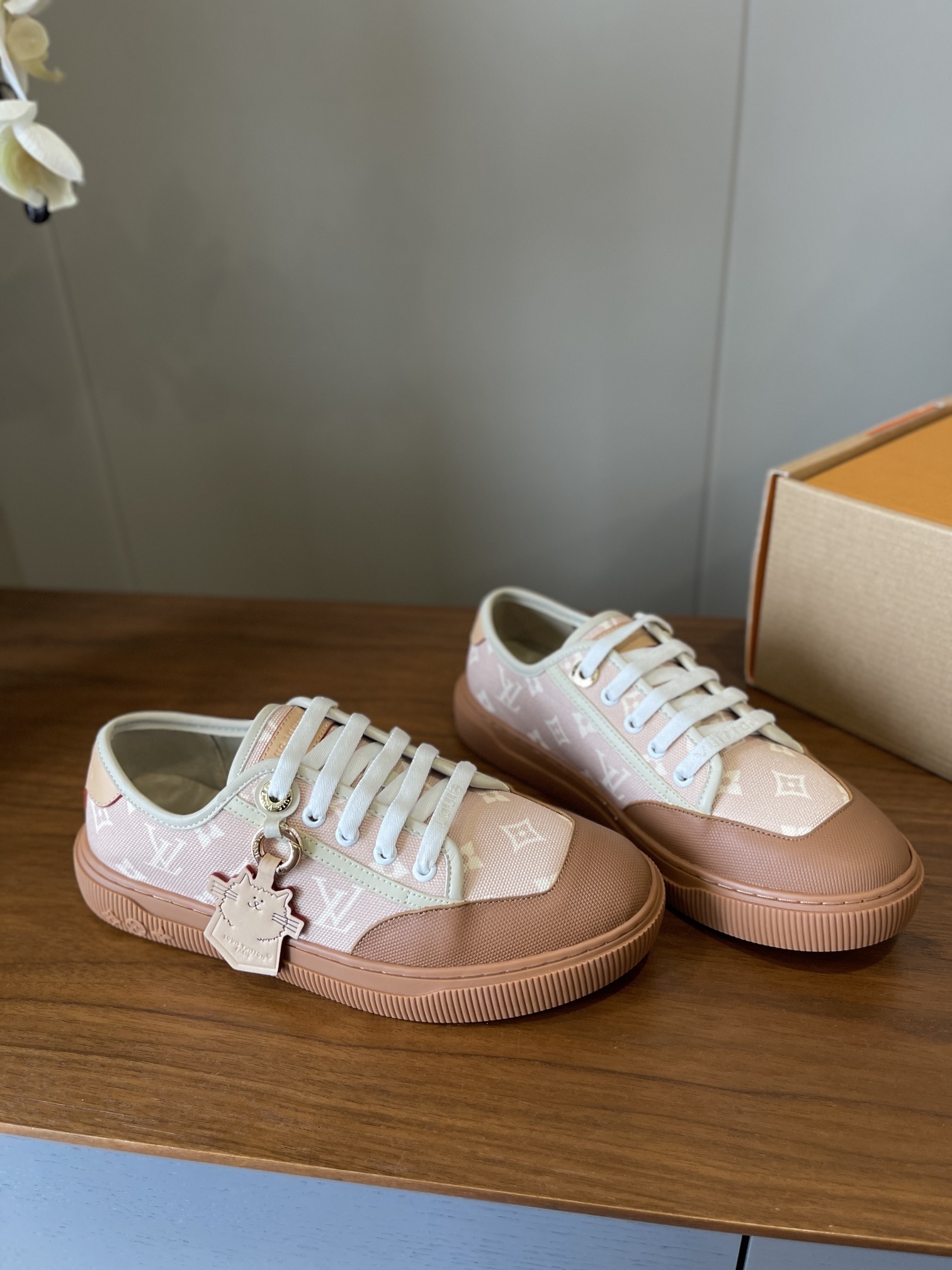 Louis Vuitton Pink Monogram Canvas Sneakers - Women's Luxury Shoes