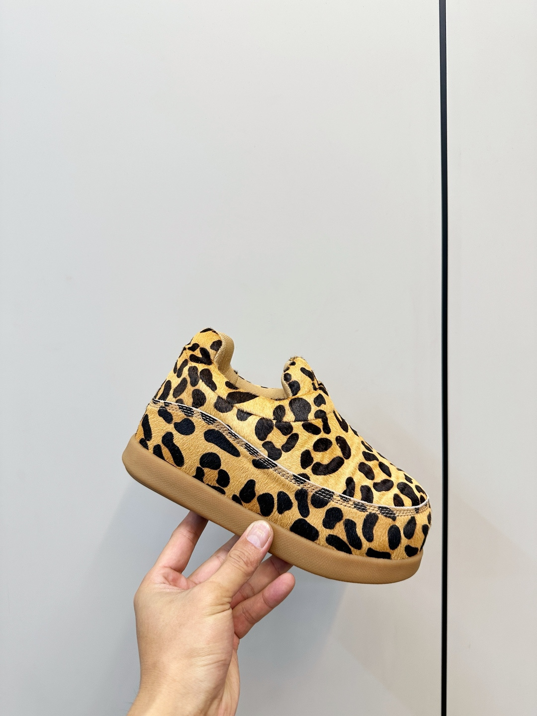 Louis Vuitton Leopard Print Calf Hair Slip-On Loafers