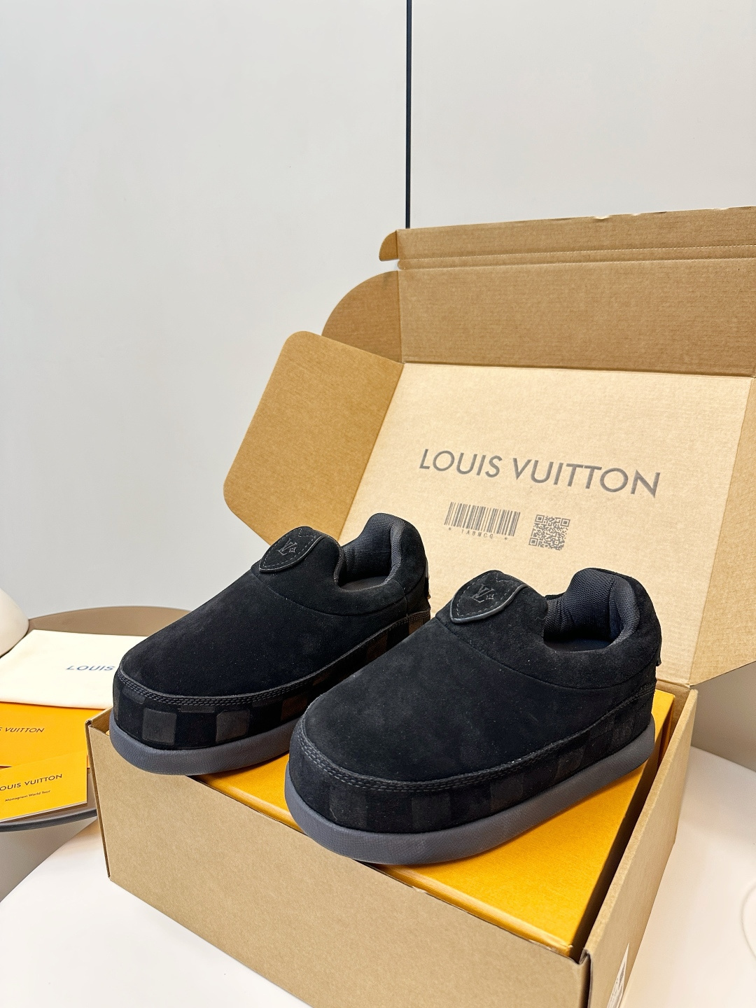 Louis Vuitton Black Suede Slip-On Loafers - Luxury Designer Shoes