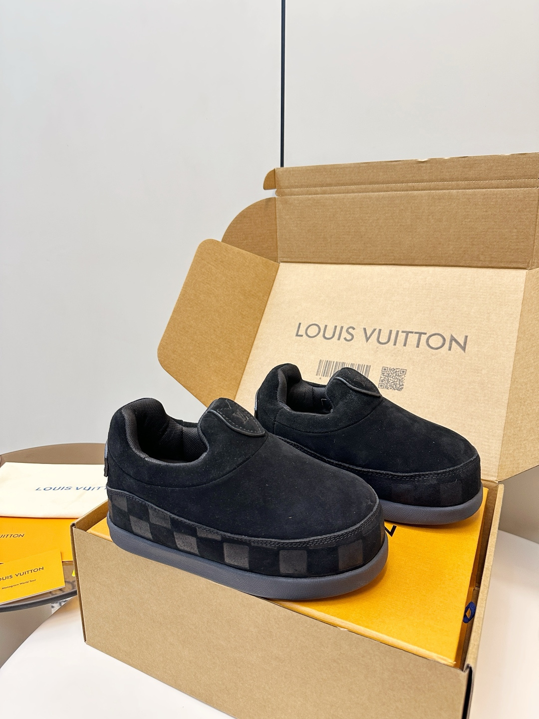 Louis Vuitton Black Suede Slip-On Loafers - Luxury Designer Shoes