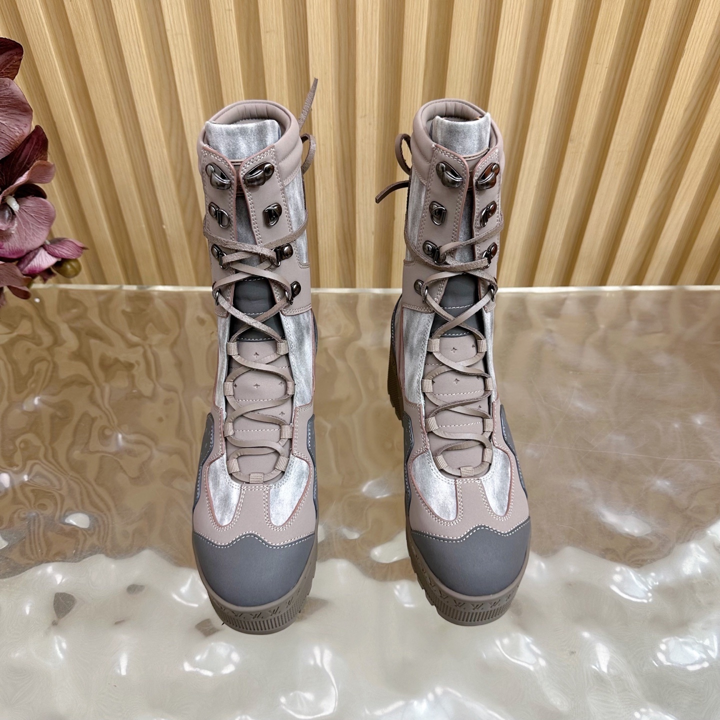 Louis Vuitton Aspen Platform Ankle Boots - Taupe Grey