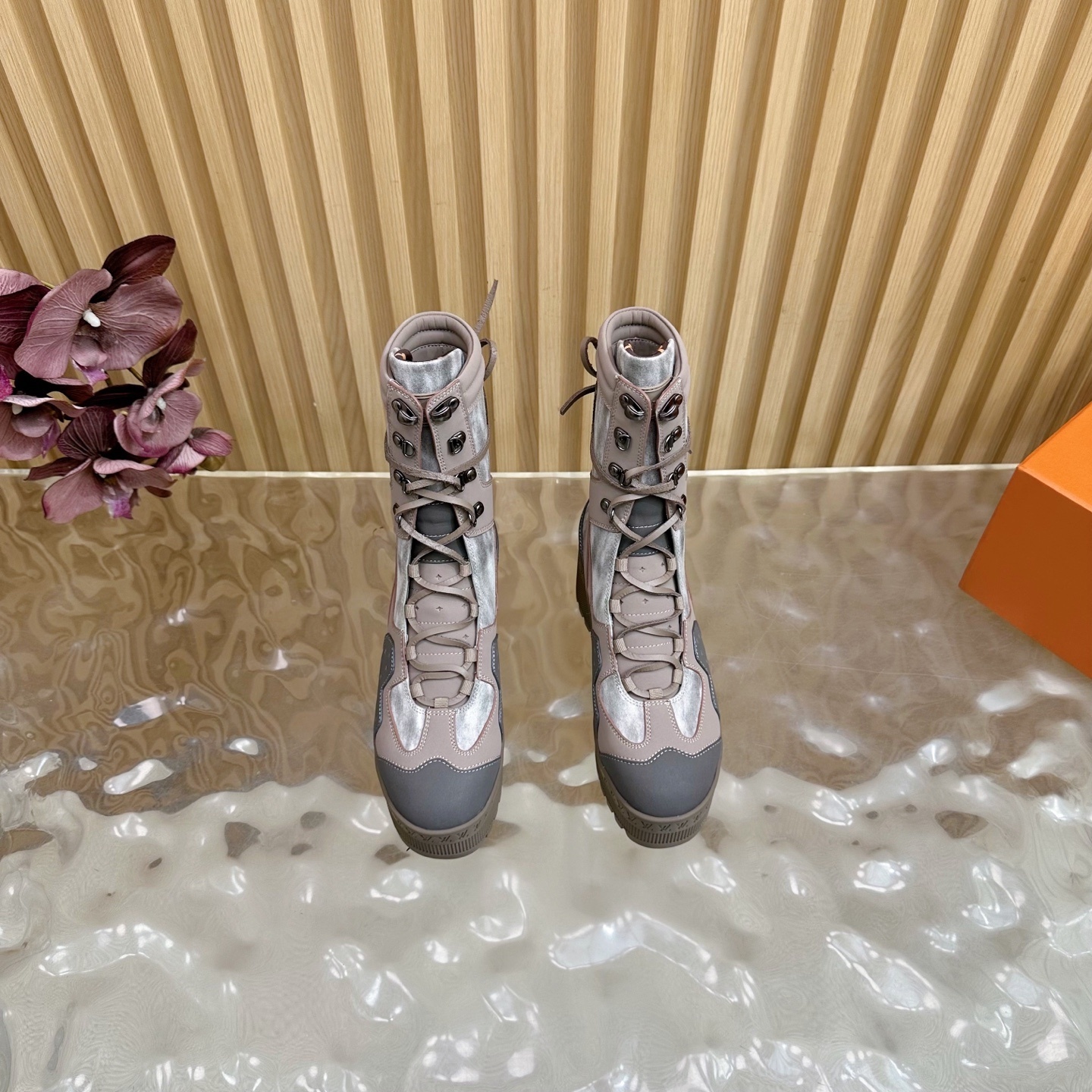 Louis Vuitton Aspen Platform Ankle Boots - Taupe Grey