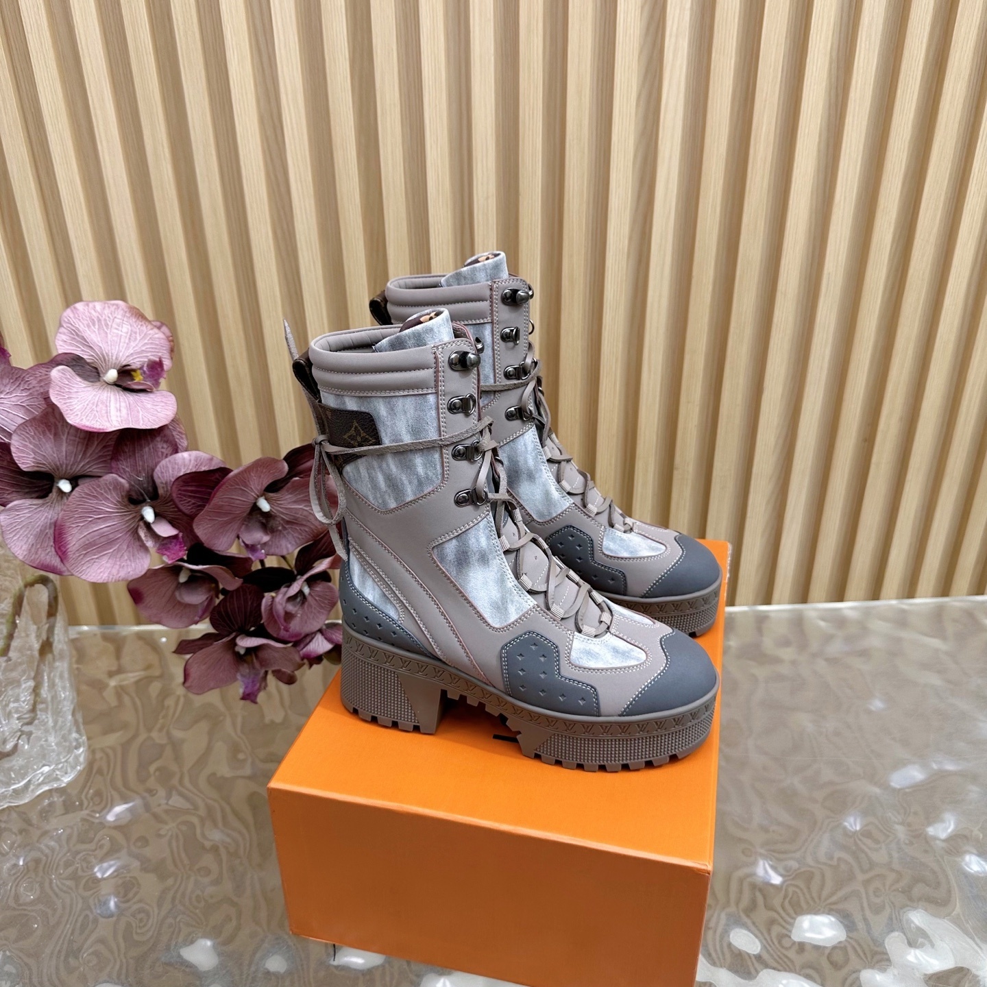 Louis Vuitton Aspen Platform Ankle Boots – Taupe Grey