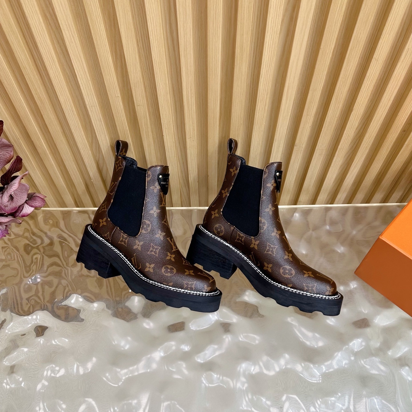 Louis Vuitton Monogram Canvas Platform Chelsea Ankle Boots