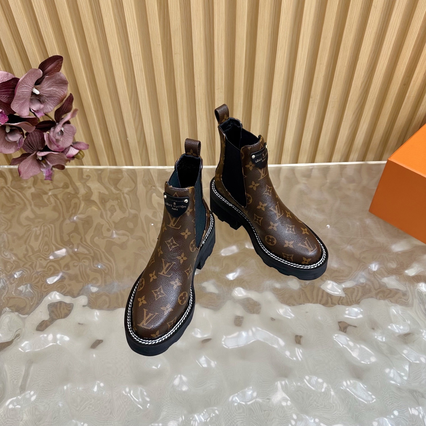 Louis Vuitton Monogram Canvas Platform Chelsea Ankle Boots