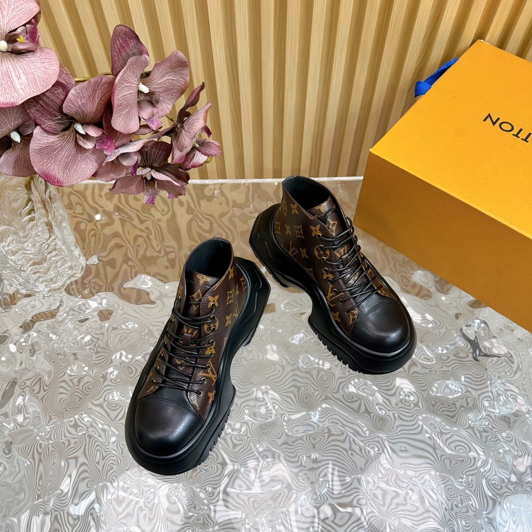 Louis Vuitton Monogram Chunky Platform Ankle Boots Sneakers