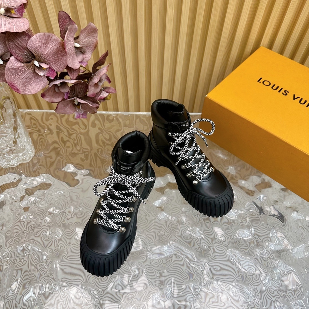 Louis Vuitton Territory Flat Ranger Boots - Premium Black Leather