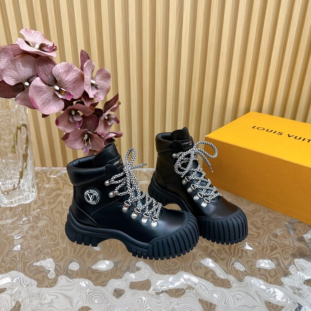 Louis Vuitton Territory Flat Ranger Boots - Premium Black Leather