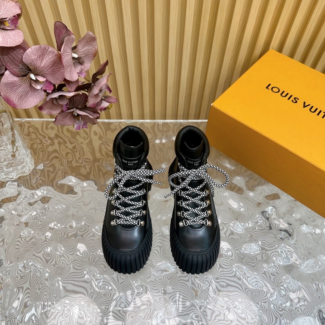 Louis Vuitton Territory Flat Ranger Boots - Premium Black Leather