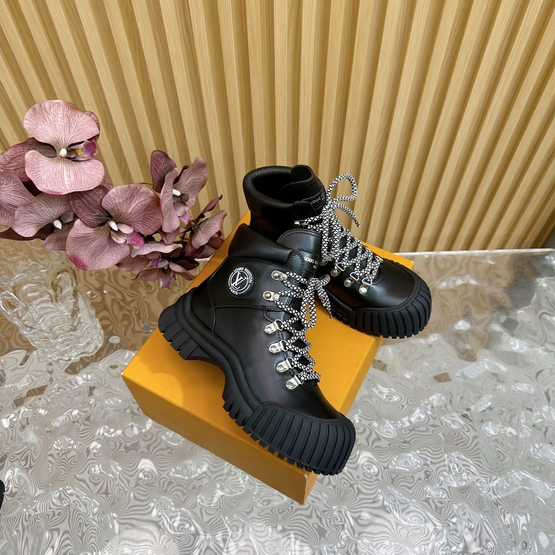 Louis Vuitton Territory Flat Ranger Boots - Premium Black Leather