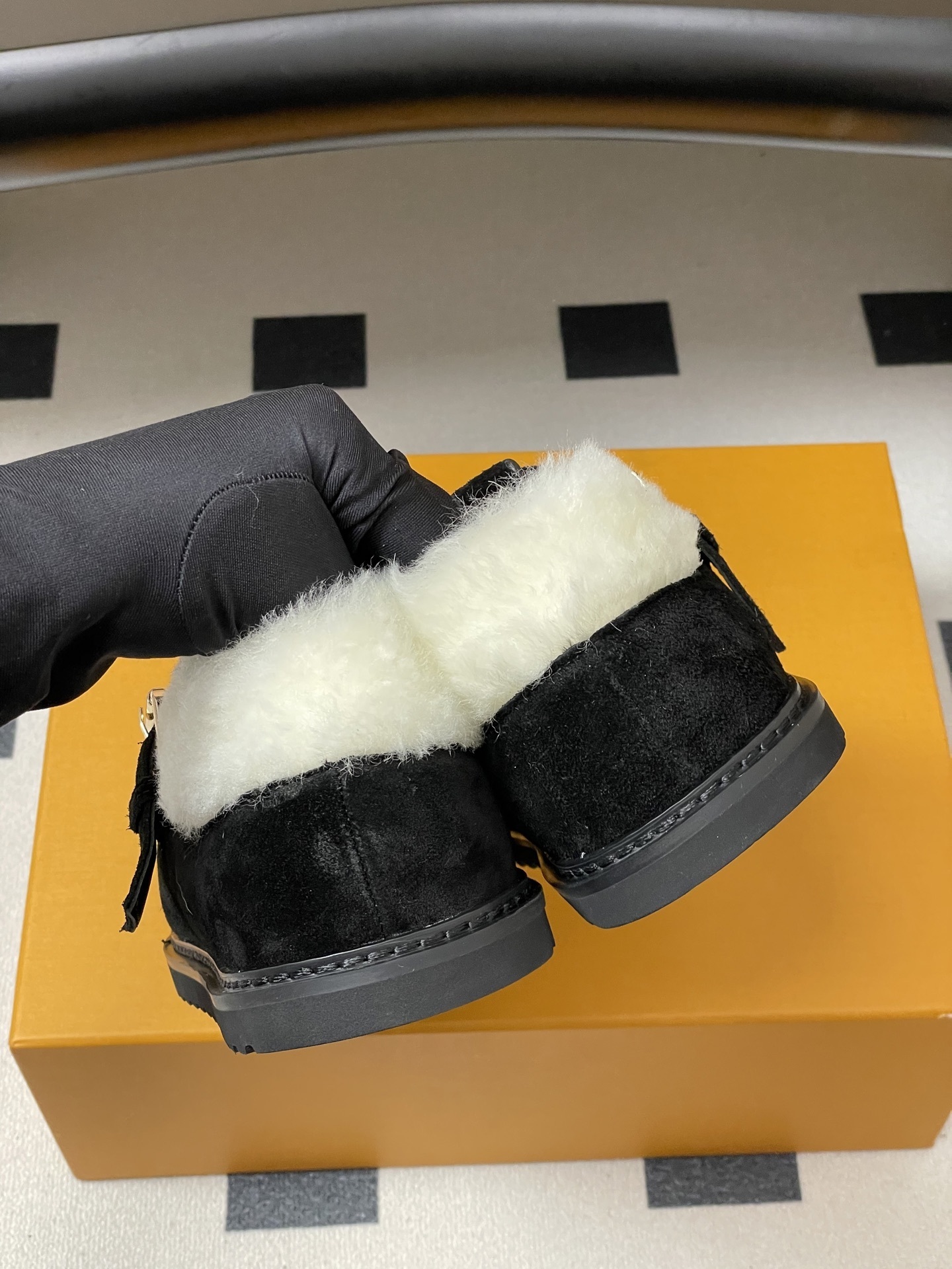 LV Paseo Comfort Flat Loafer - Black Monogram Suede & Shearling