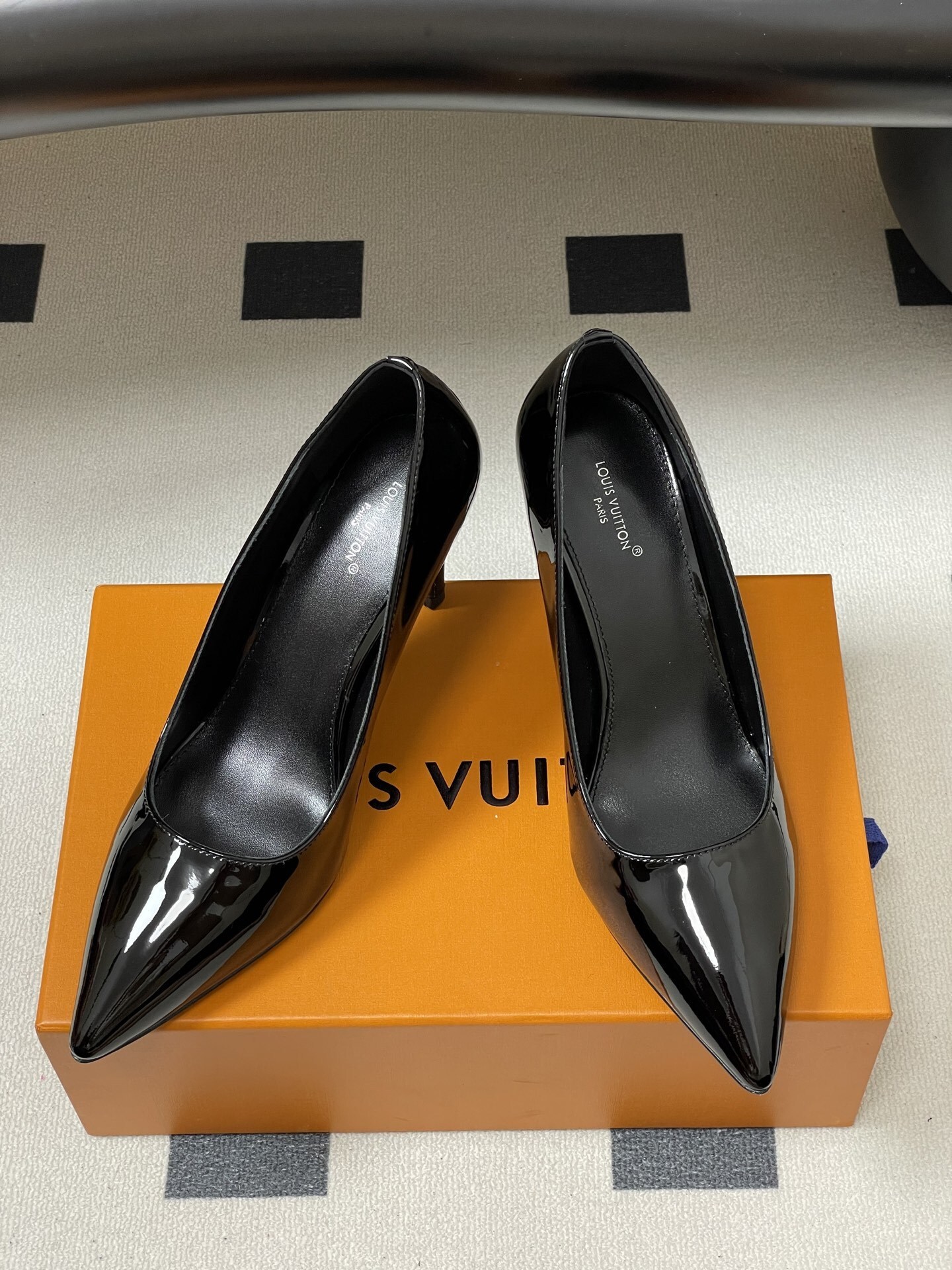 Classic Black Patent Pointed Toe Stiletto Pumps for Women