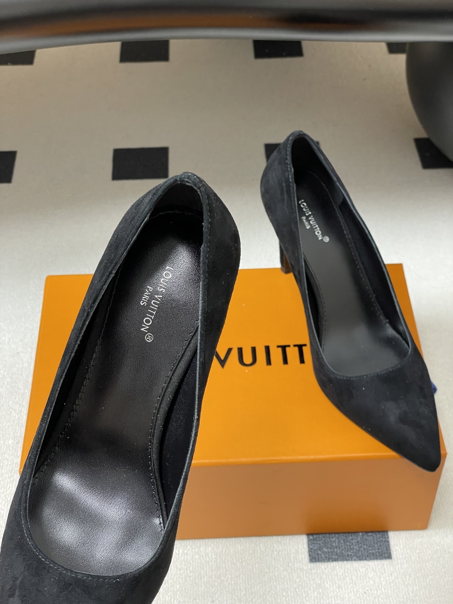 Louis Vuitton Black Suede Pointed-Toe Stiletto Pumps