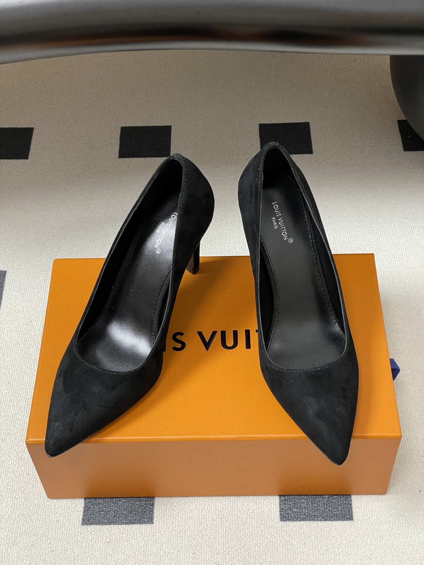 Louis Vuitton Black Suede Pointed-Toe Stiletto Pumps