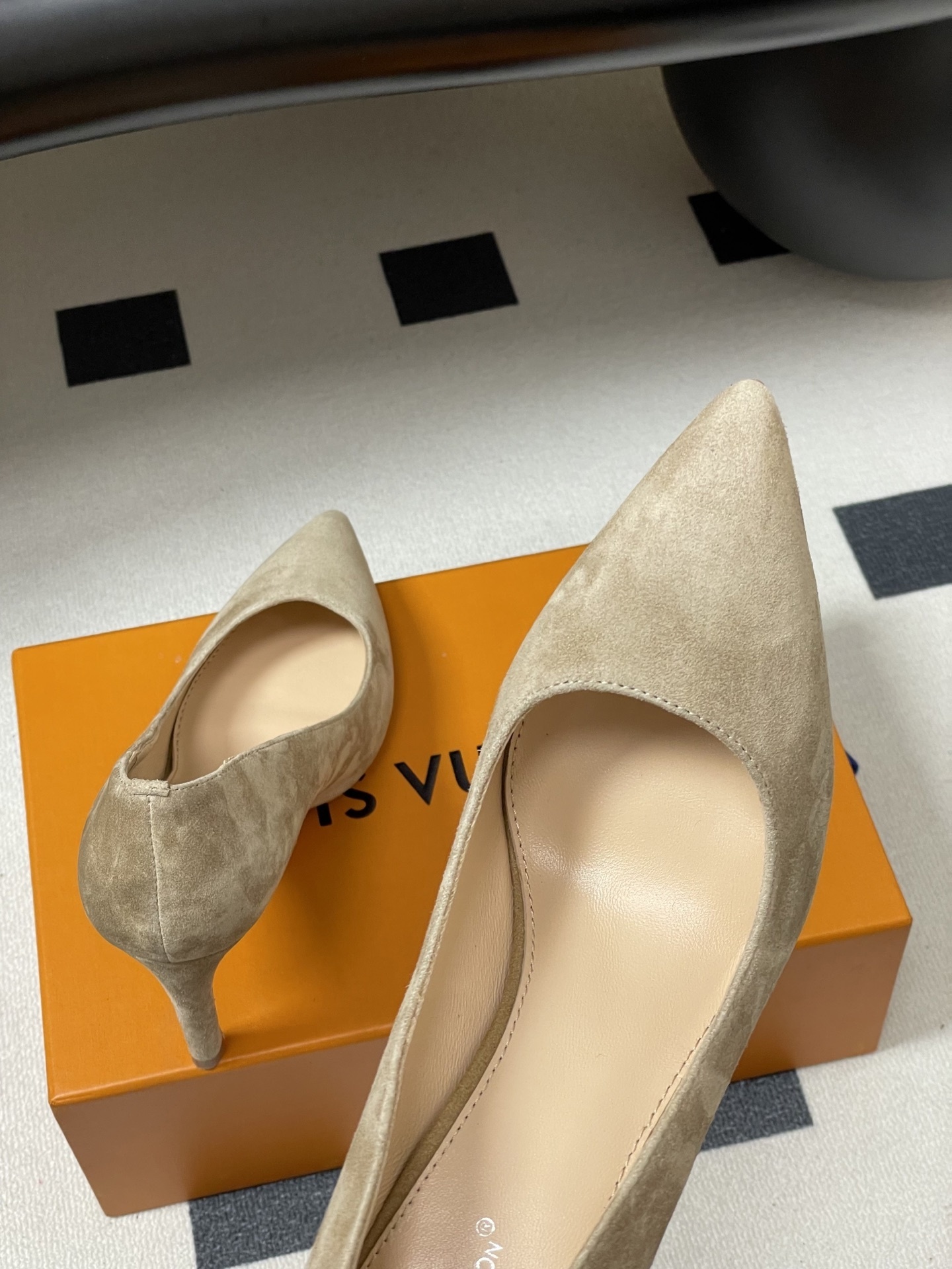 Elegant Beige Suede Pointed Toe Stiletto Pumps - Classic Heels