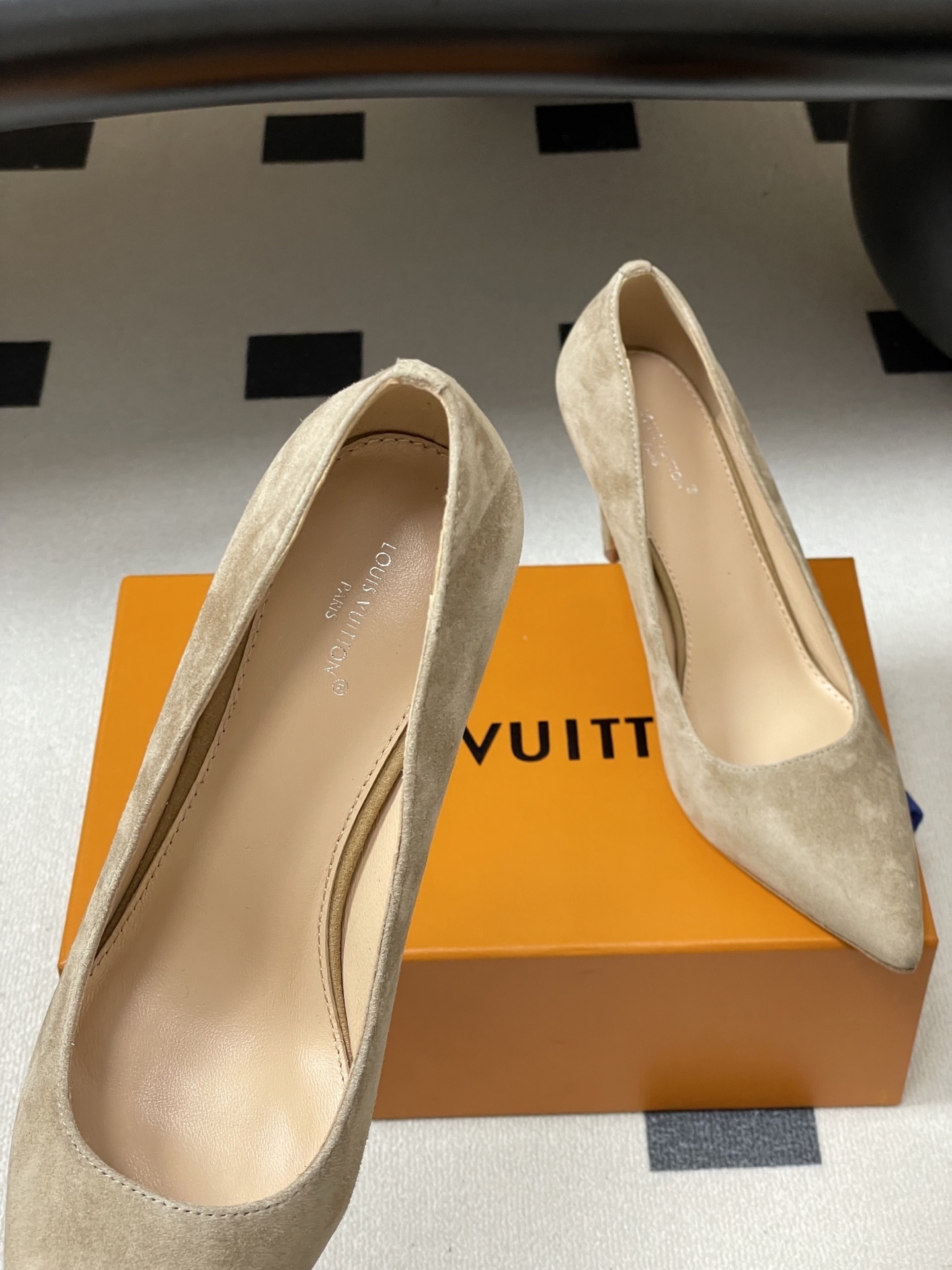 Elegant Beige Suede Pointed Toe Stiletto Pumps - Classic Heels