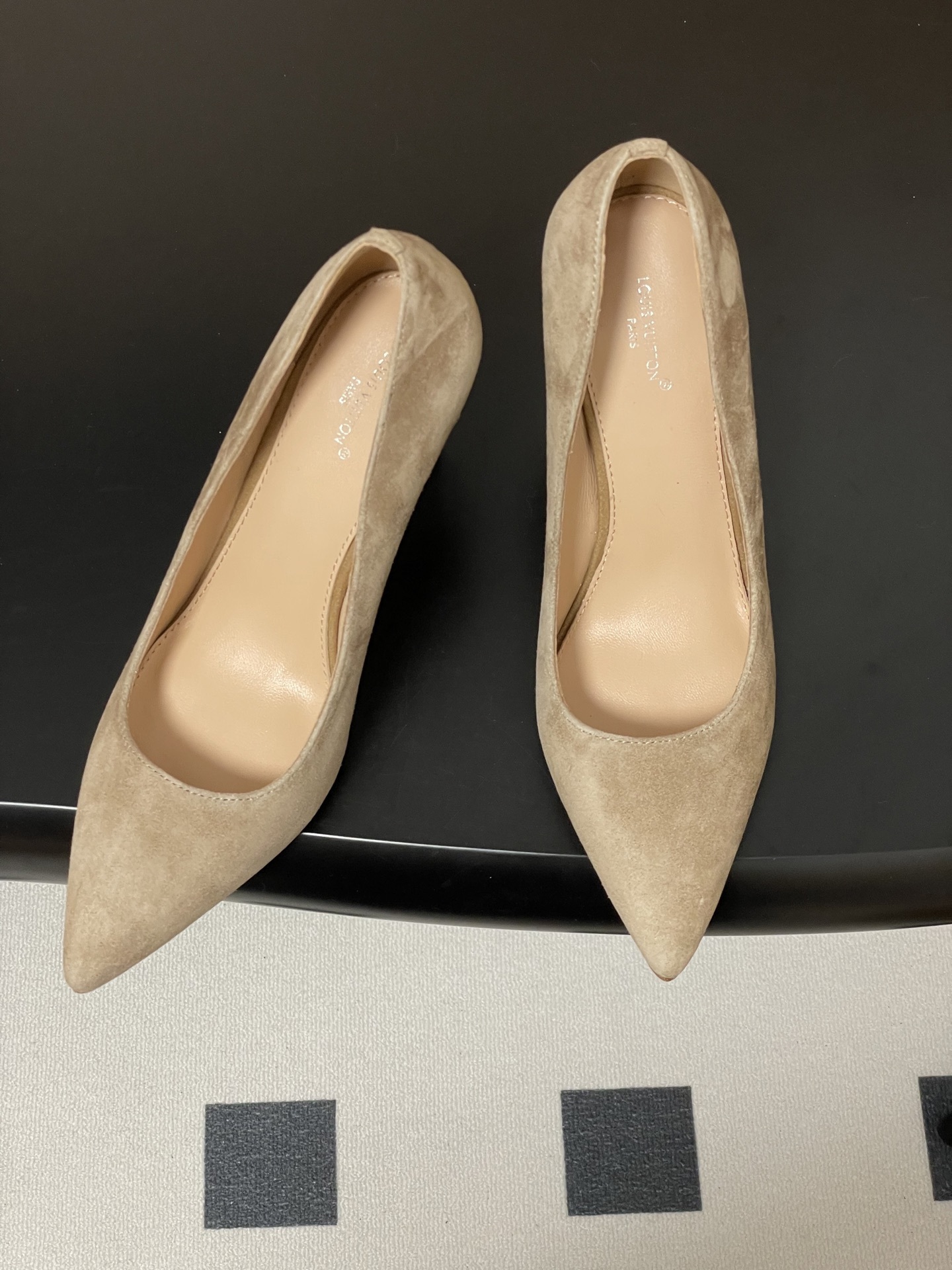Elegant Beige Suede Pointed Toe Stiletto Pumps - Classic Heels