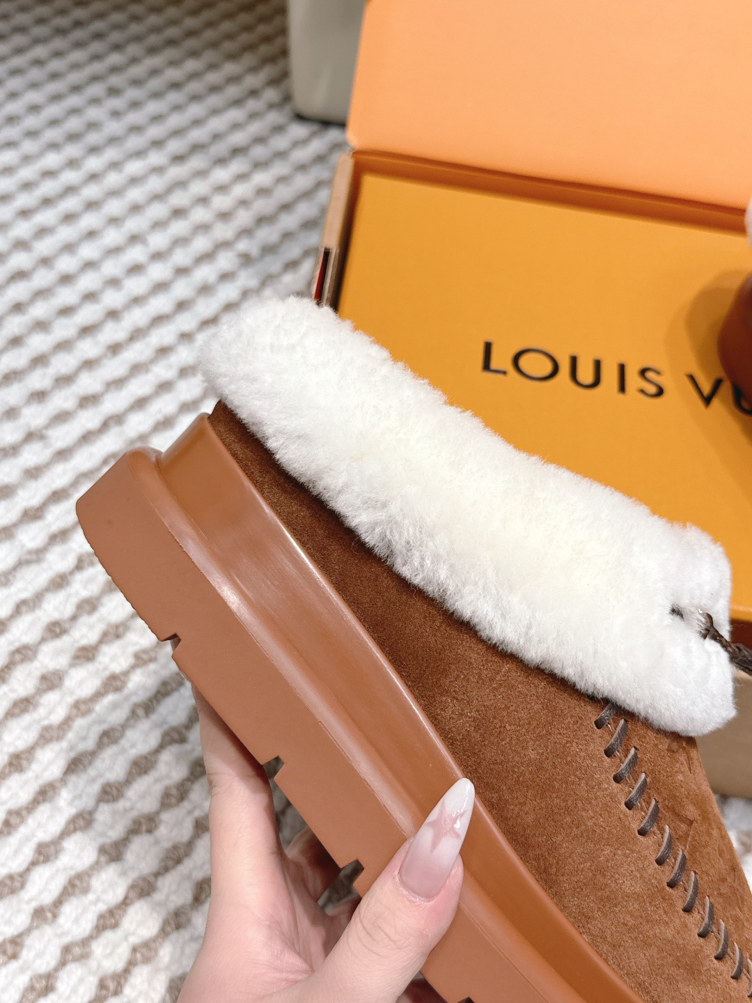 Louis Vuitton Monogram Suede & Shearling Loafers - Luxury Shoes