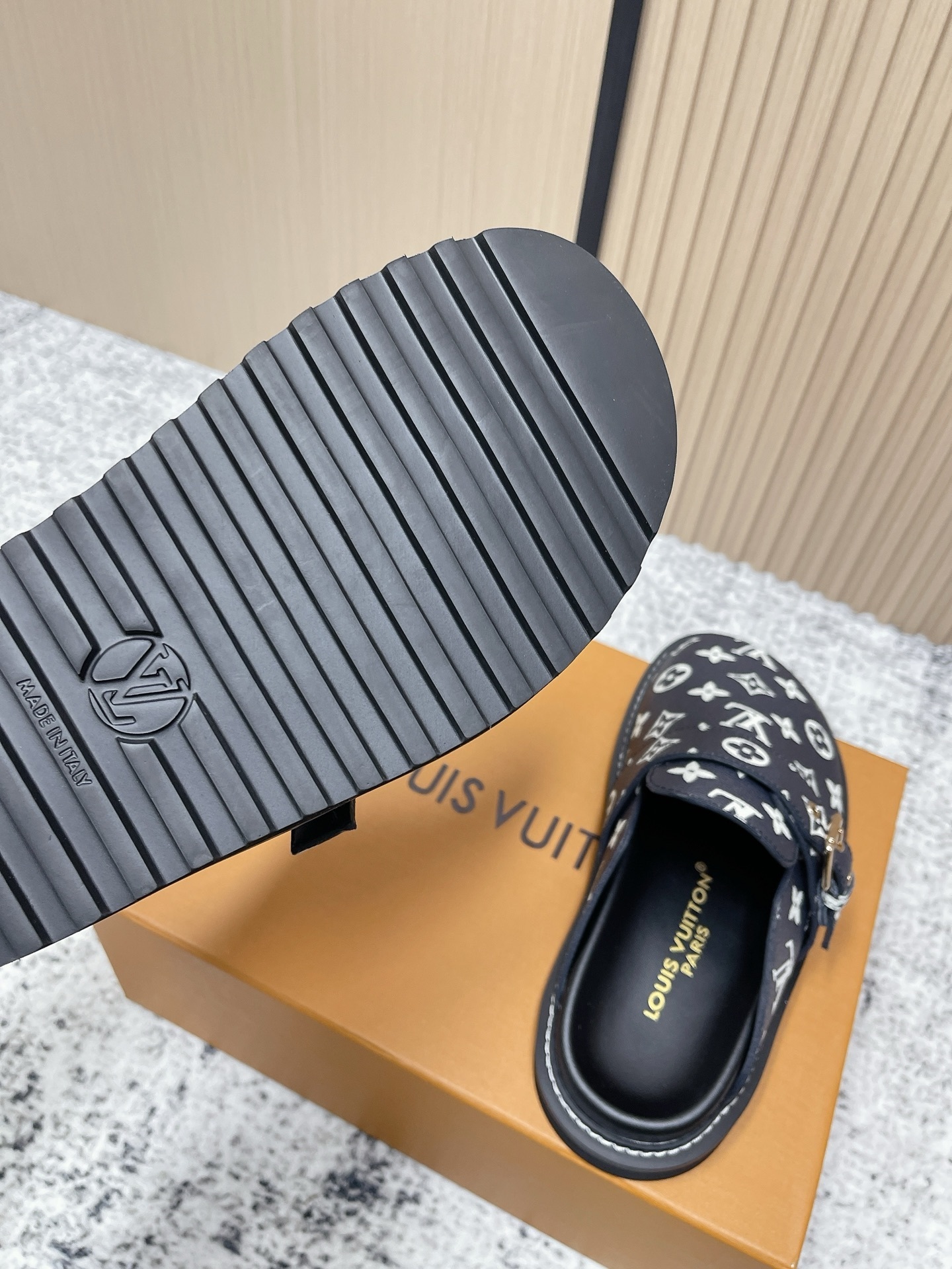 Louis Vuitton Monogram Comfort Mules - Premium Black Designer Clogs