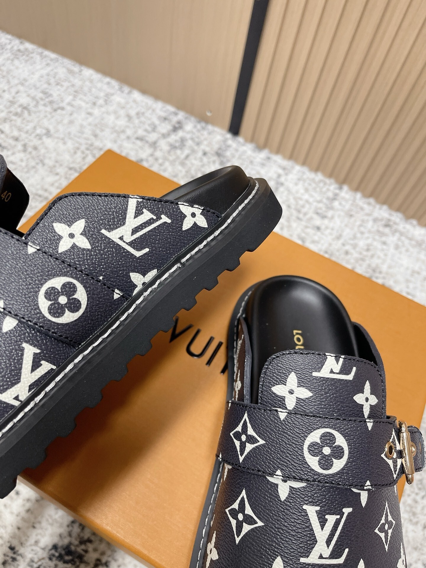 Louis Vuitton Monogram Comfort Mules - Premium Black Designer Clogs