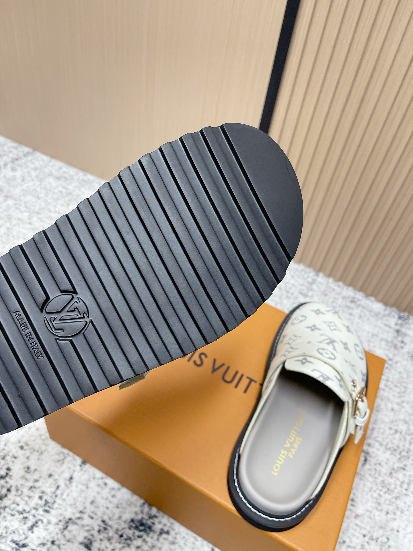 Louis Vuitton White Monogram Leather Mules - Luxury Designer Clogs