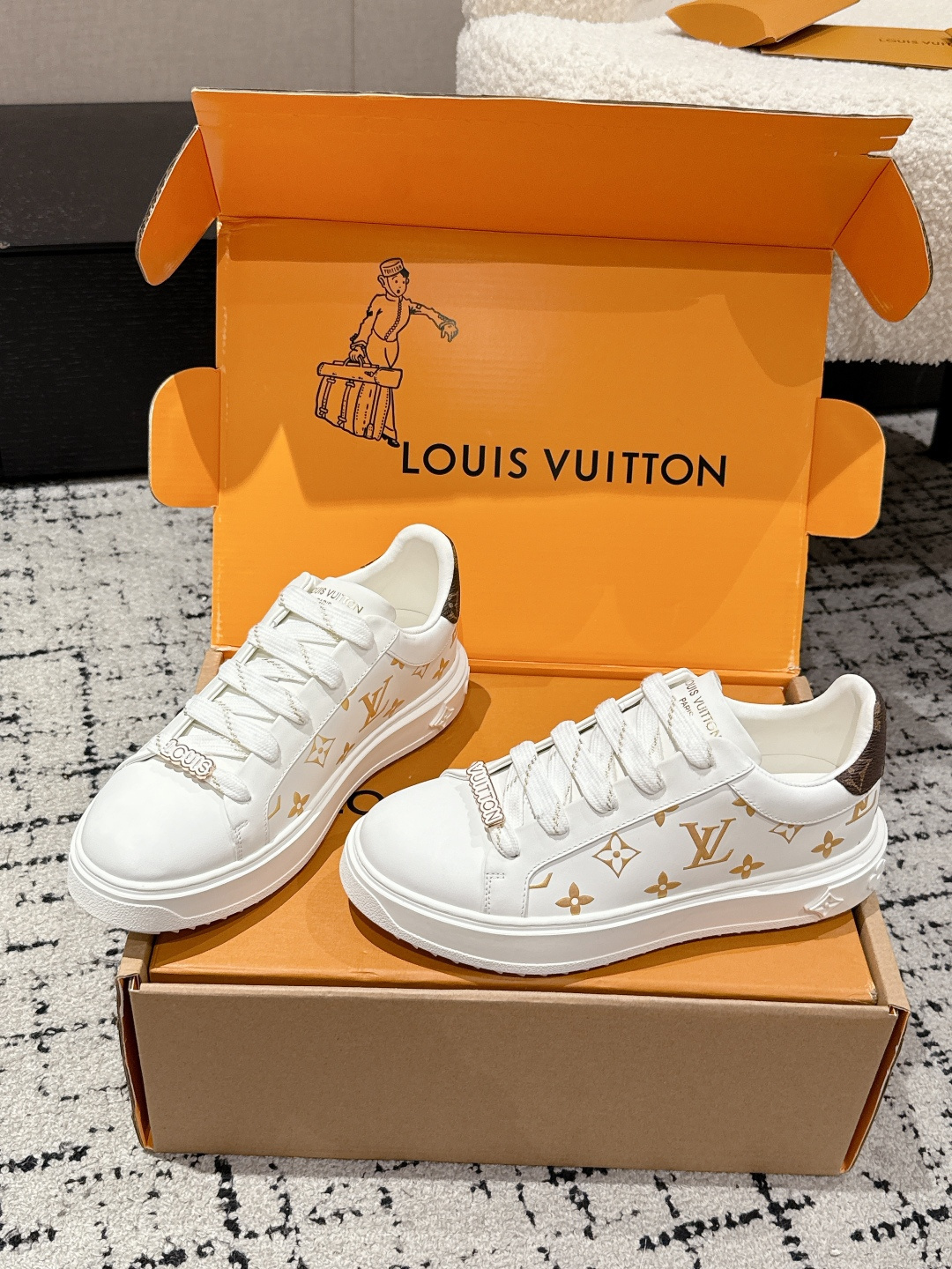 Louis Vuitton White Monogram Sneakers - Luxury Women's Footwear