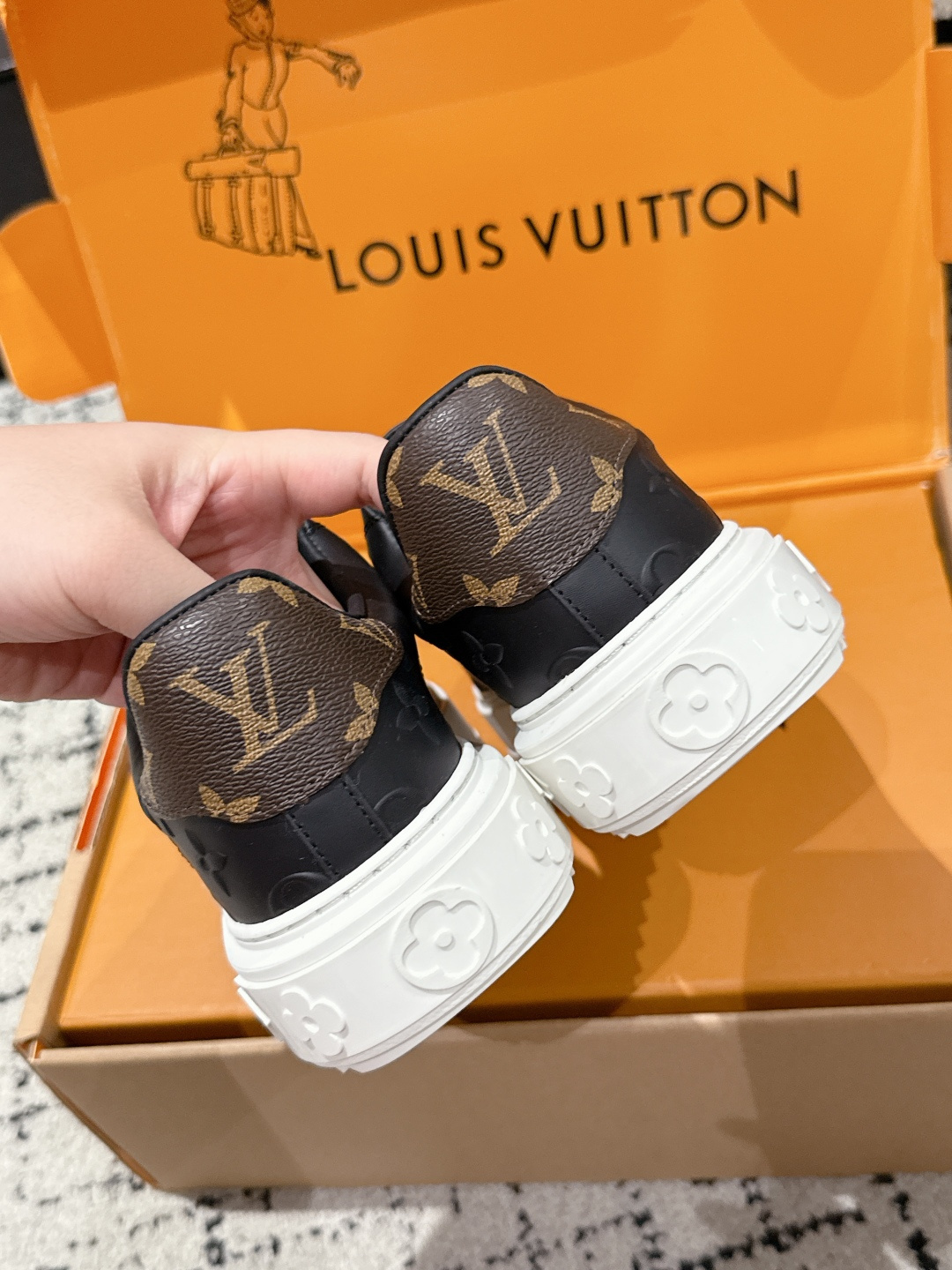 Louis Vuitton Men's Black Monogram Leather Sneakers