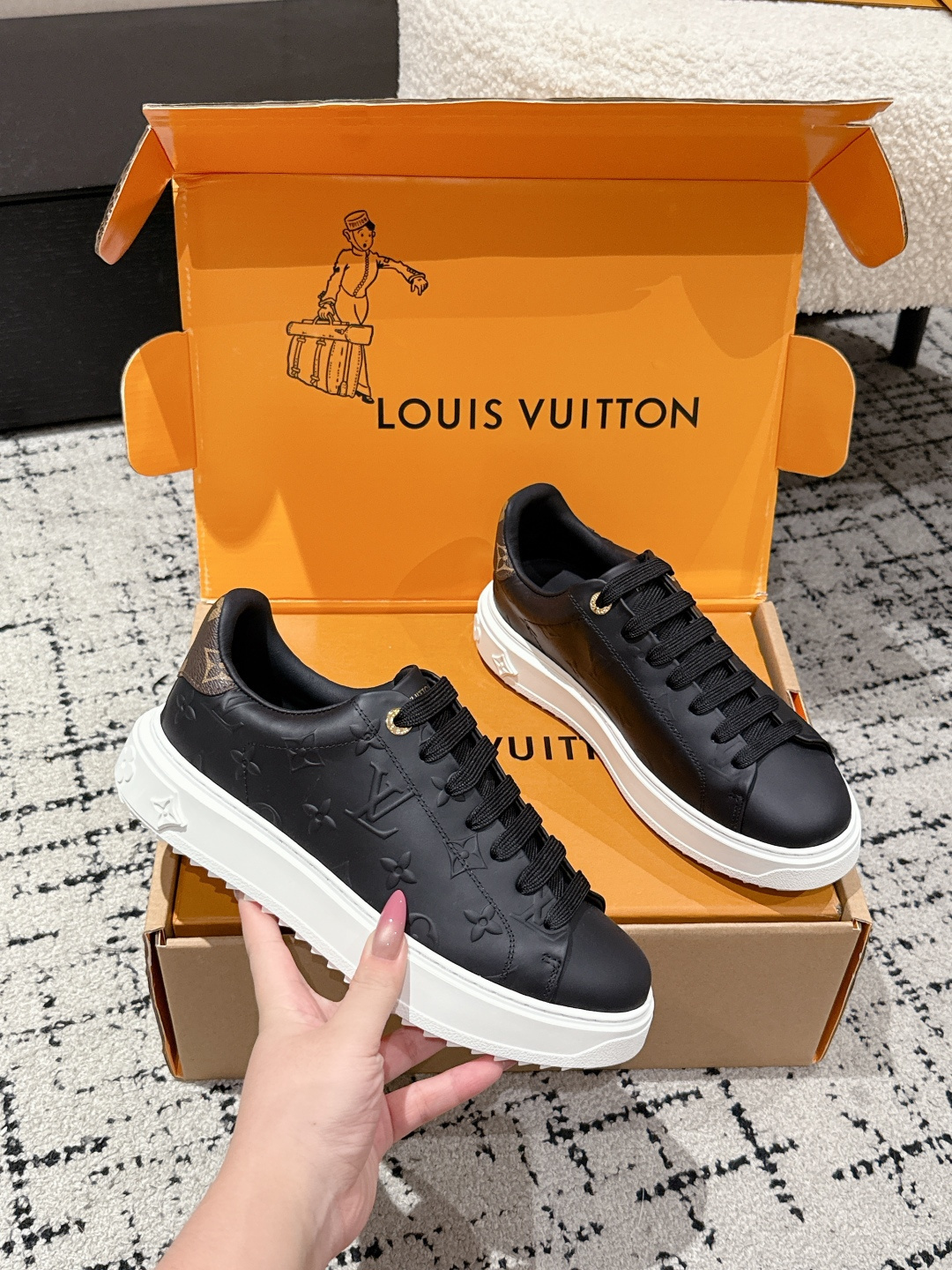 Louis Vuitton Men's Black Monogram Leather Sneakers
