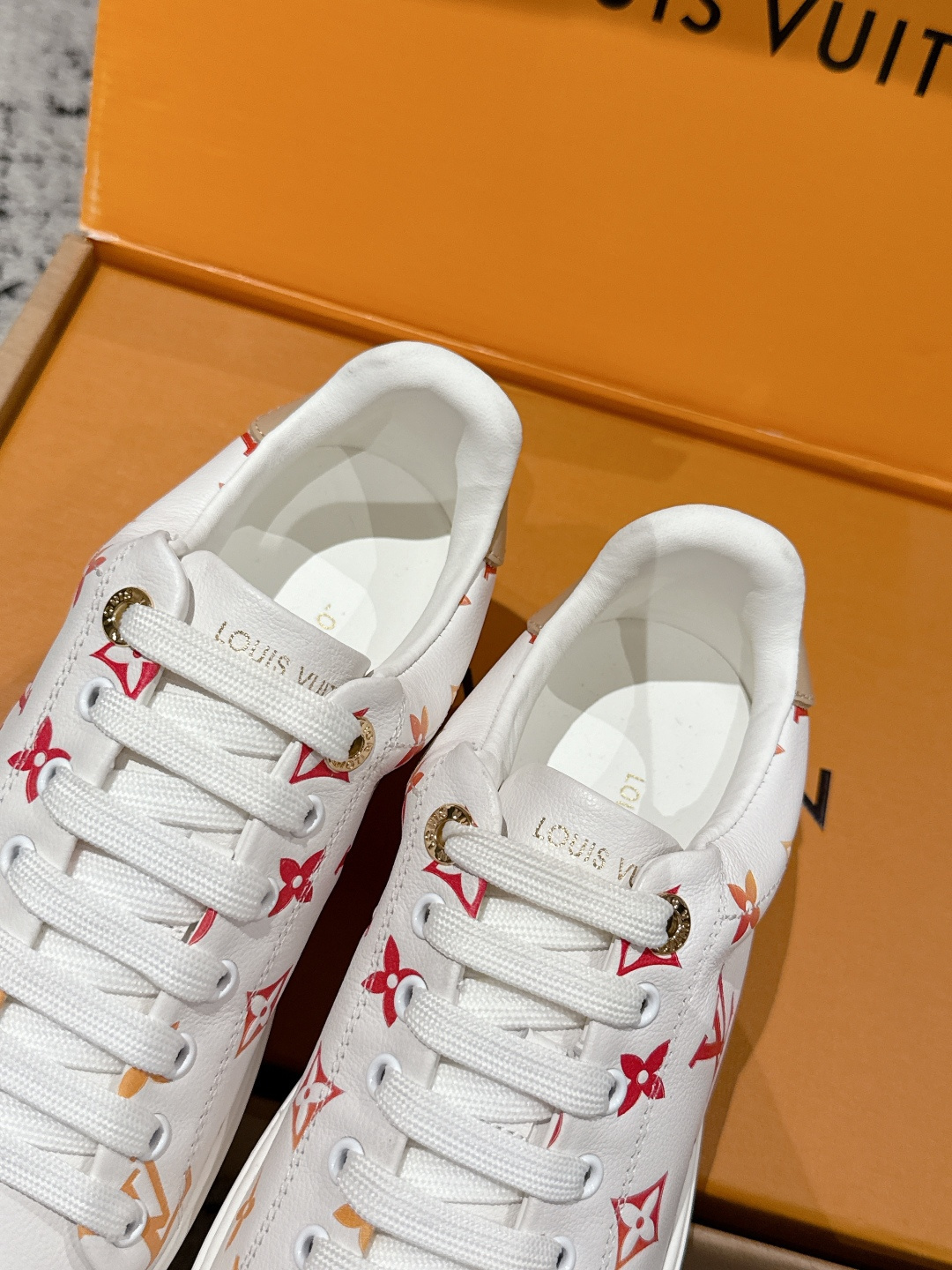 Louis Vuitton Women's White Monogram Sneakers - Colorful LV Pattern