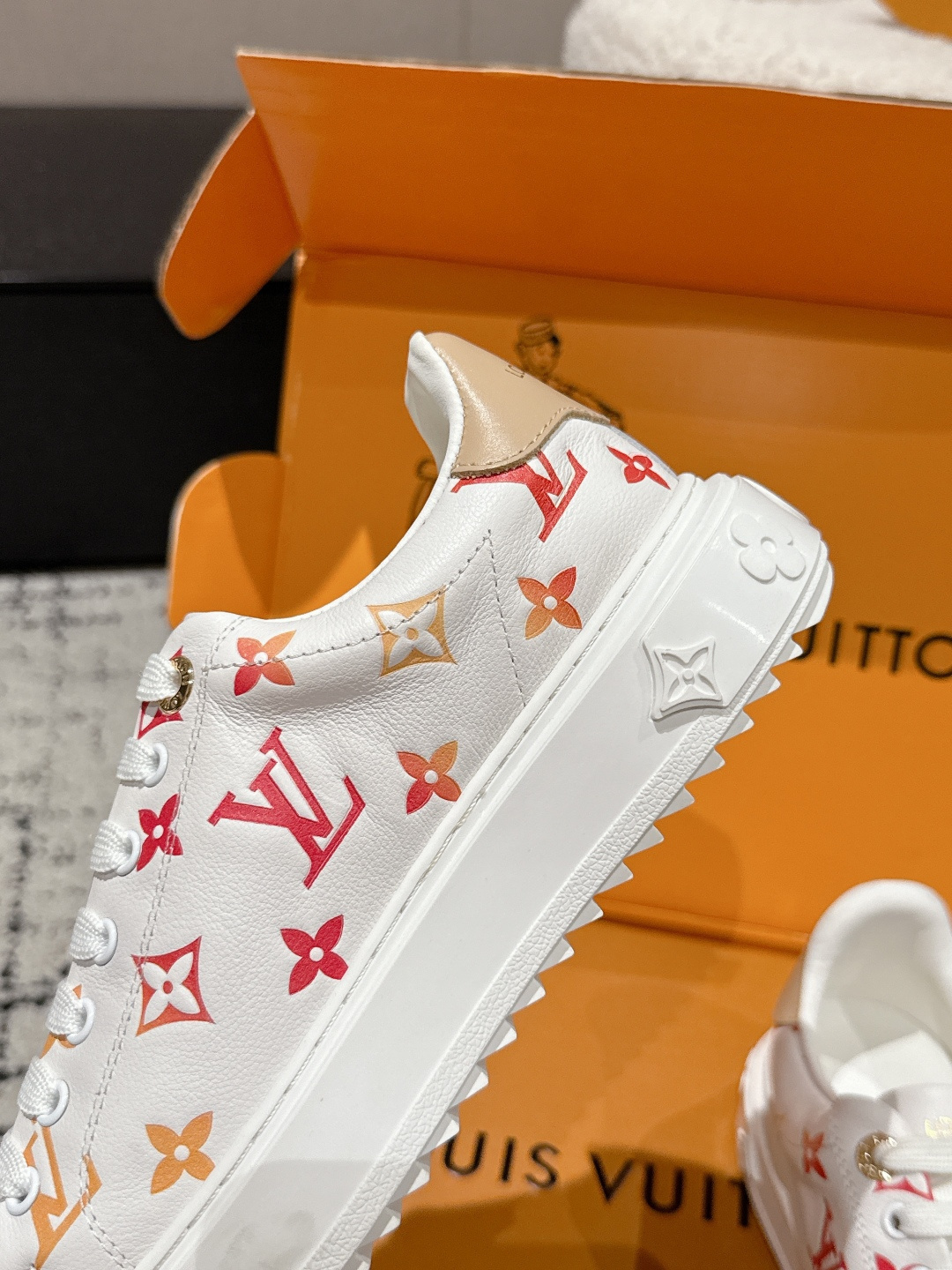 Louis Vuitton Women's White Monogram Sneakers - Colorful LV Pattern