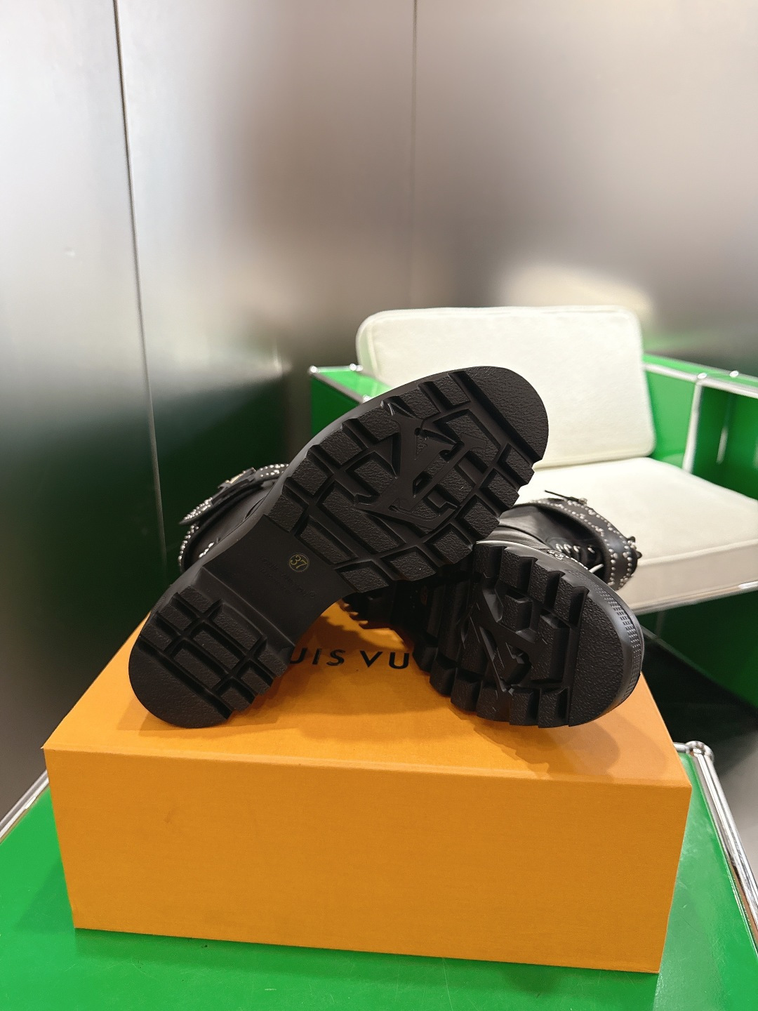 Luxury Studded Leather Lace-Up Combat Boots for Women