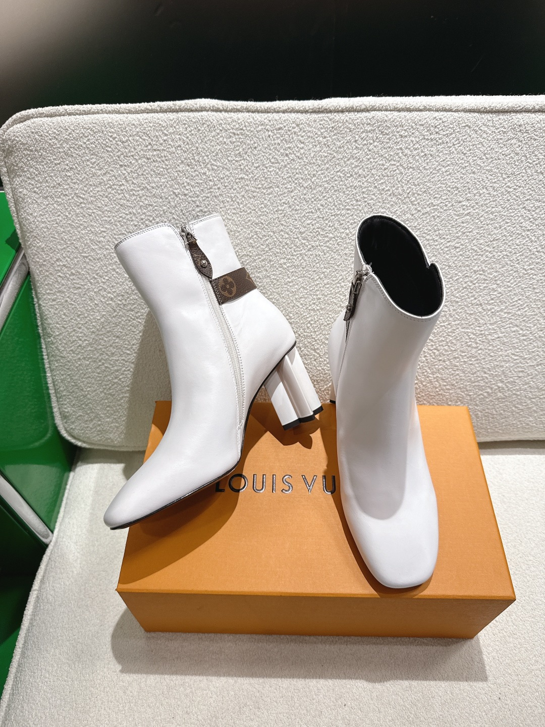 Elegant White Leather Ankle Boots for Women - Chic Side Zip Booties