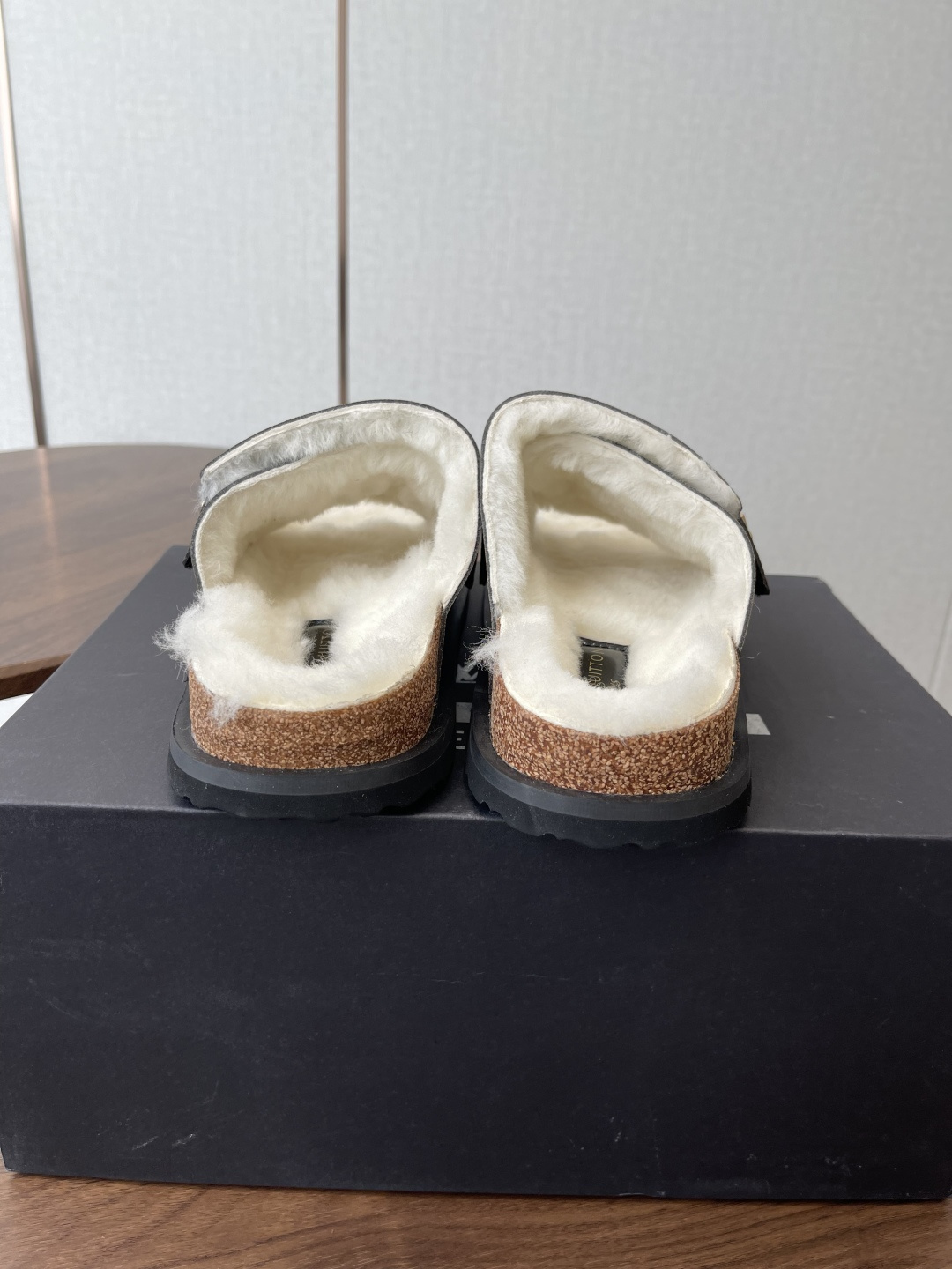 Louis Vuitton Paseo Flat Comfort Mules Shearling Monogram Slides