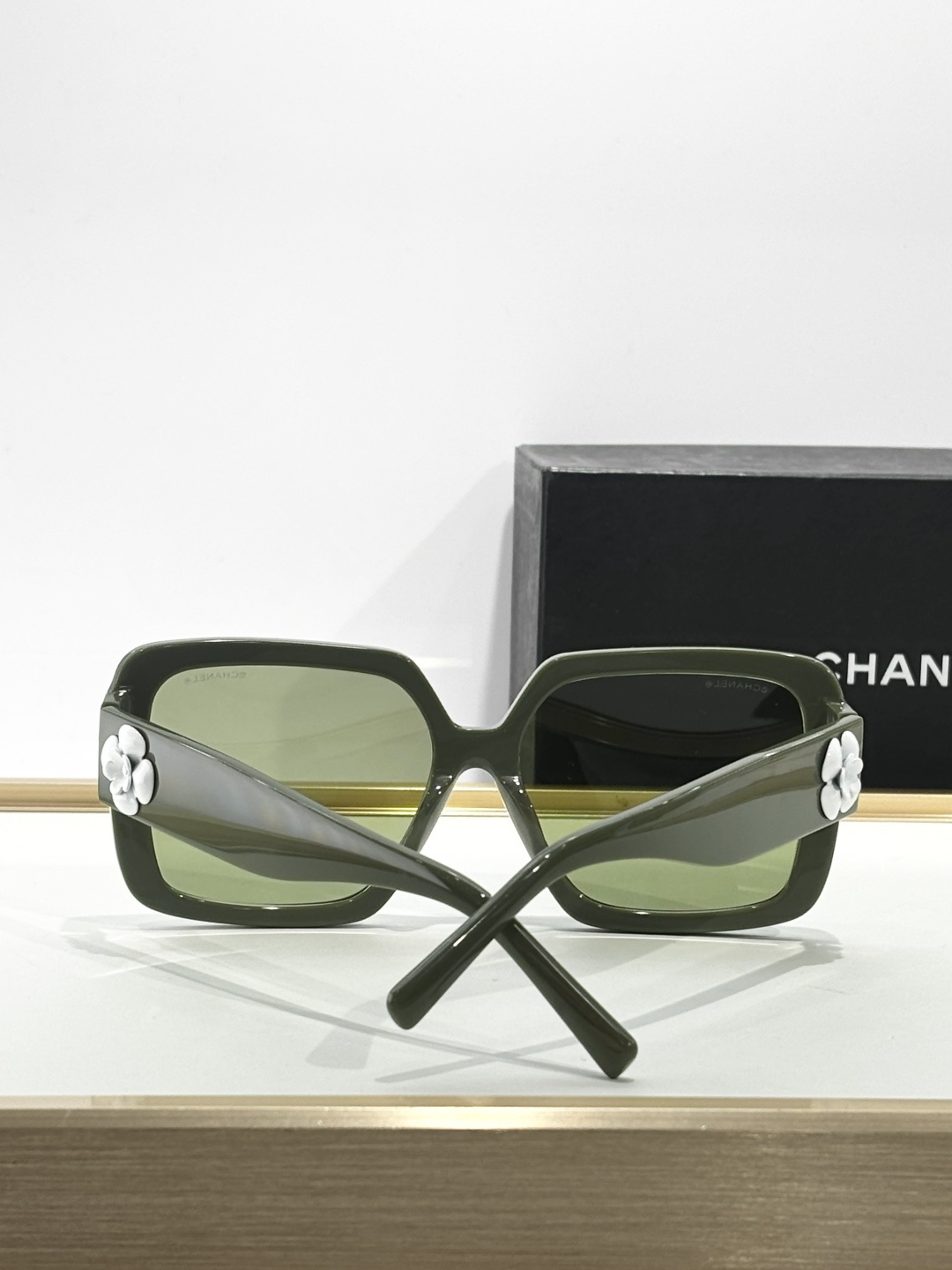 Chanel Square Sunglasses with 3D Camellia Detail - Luxury Eyewear