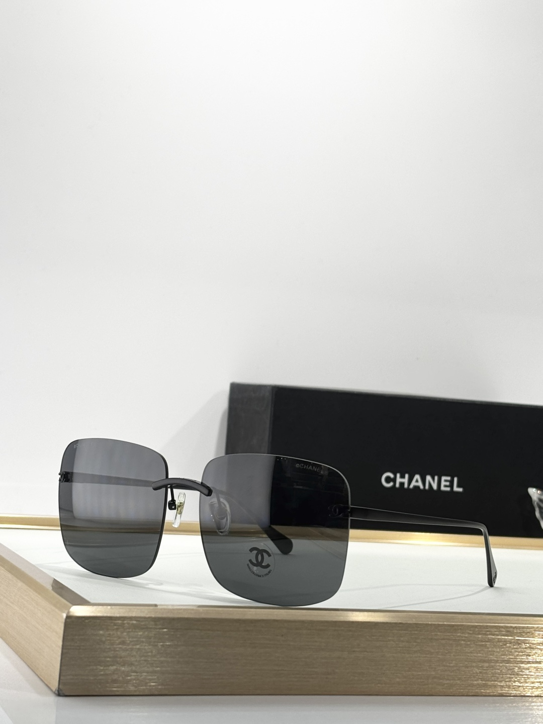 Chanel Rimless Square Sunglasses - Luxury CC Logo Gradient Eyewear