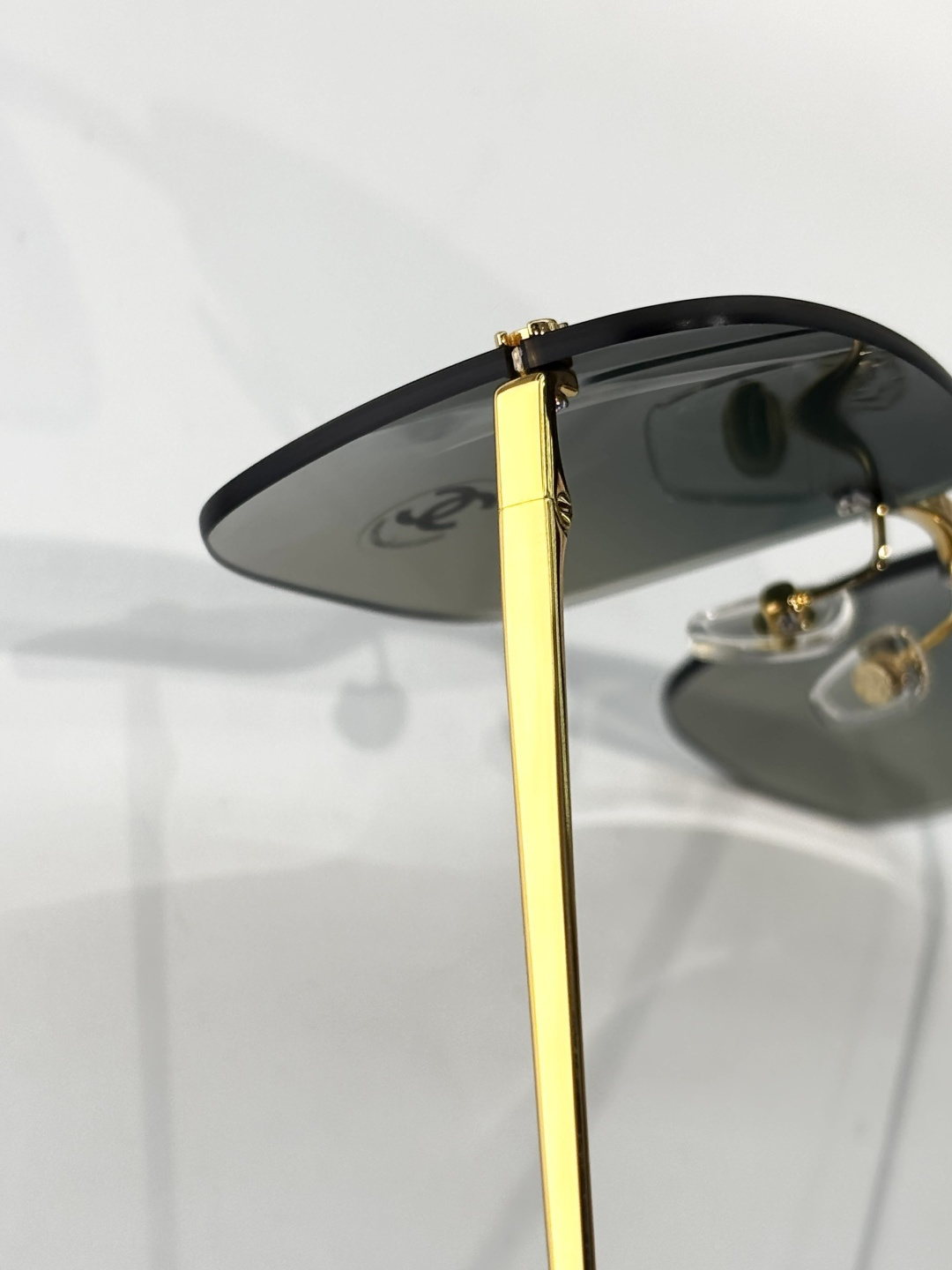 Chanel Luxury Rimless Square Sunglasses - Elegant Designer Eyewear