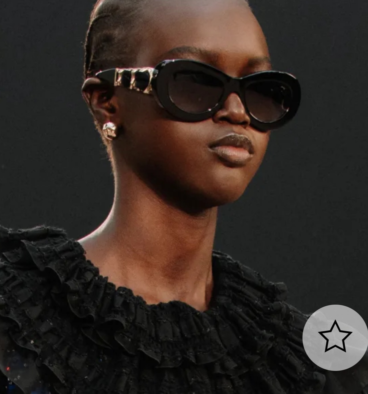 Chanel Luxury Oval Sunglasses – Black with Gold Chain Detail