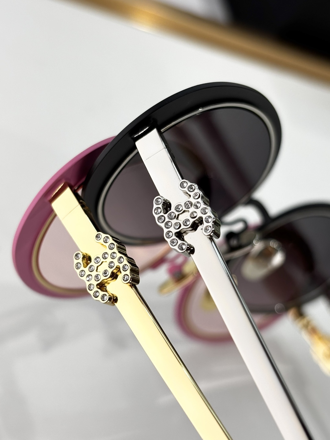 Chanel CH9578B Luxury Oval Sunglasses with Crystal CC Logo