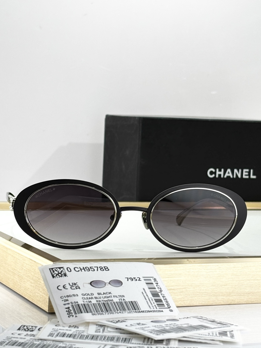 Chanel CH9578B Luxury Oval Sunglasses - Elegant Designer Eyewear