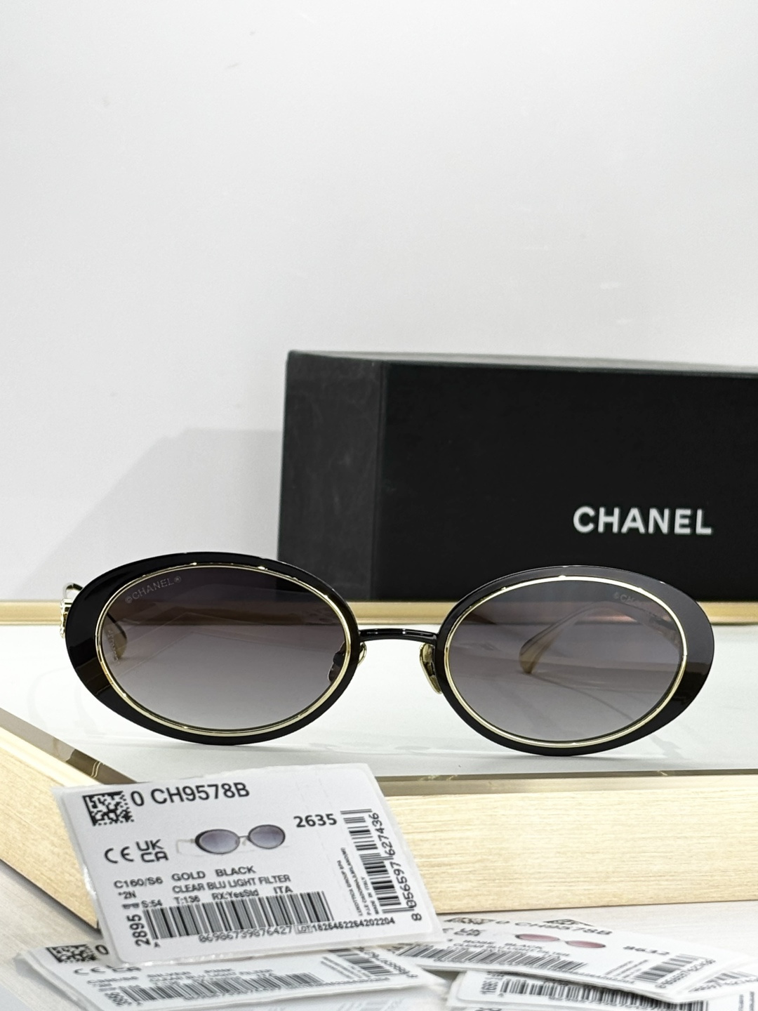 Chanel CH9578B Luxury Oval Sunglasses - Elegant Designer Eyewear
