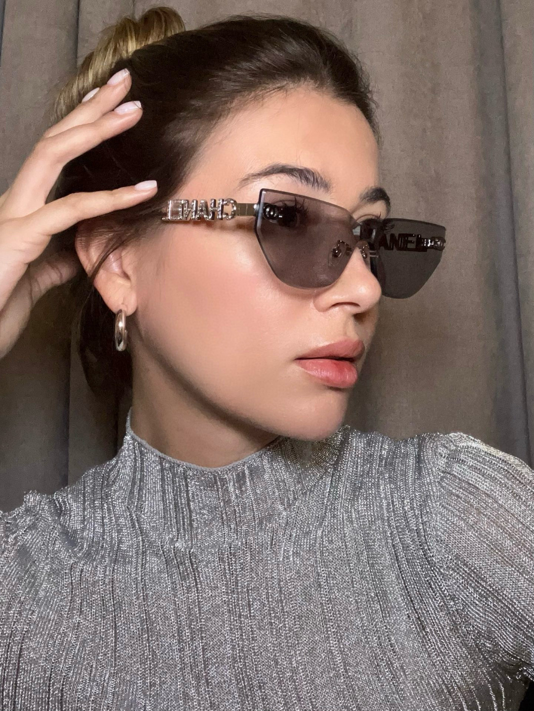 Luxury Crystal Lettered Cat-Eye Sunglasses - Elegant Tinted Eyewear