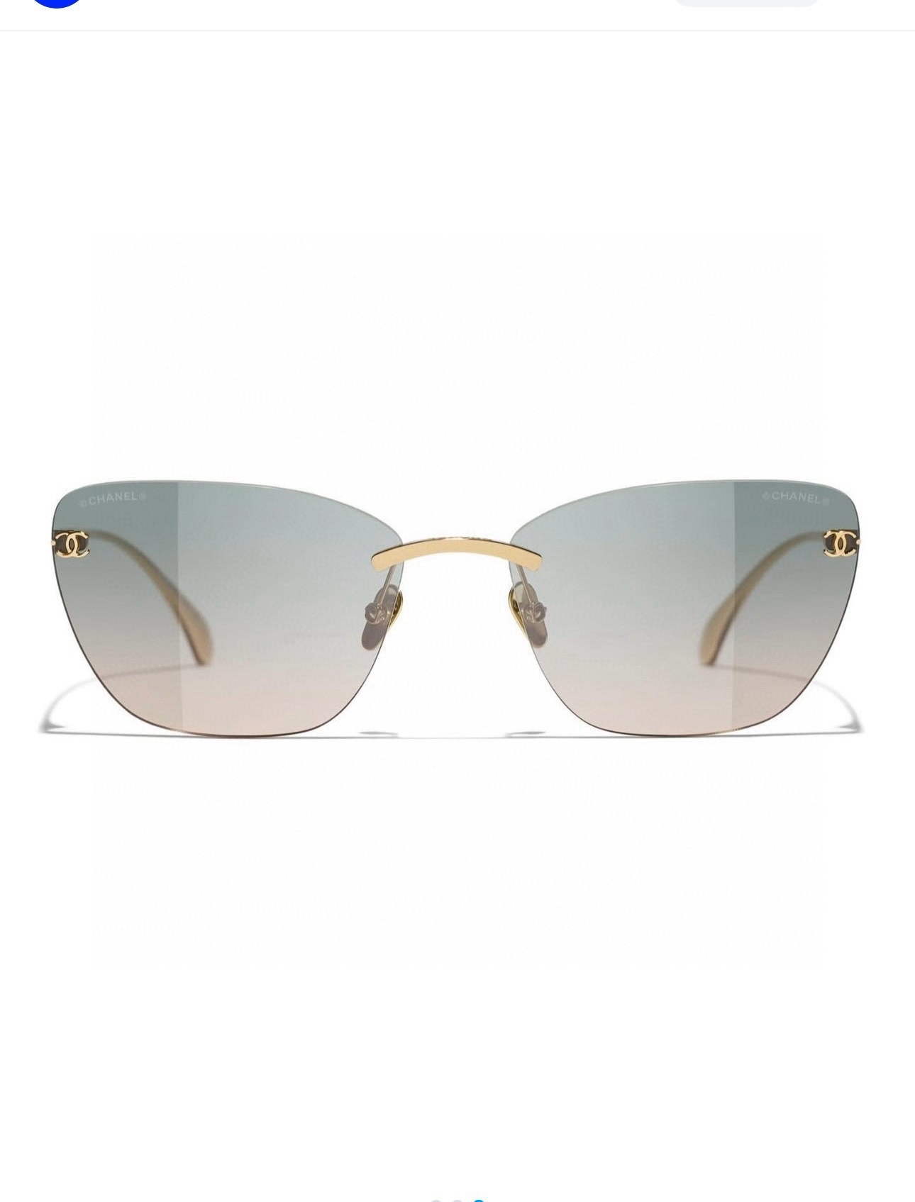Chanel Luxury Rimless Sunglasses - Gold Frame & Gradient Lenses