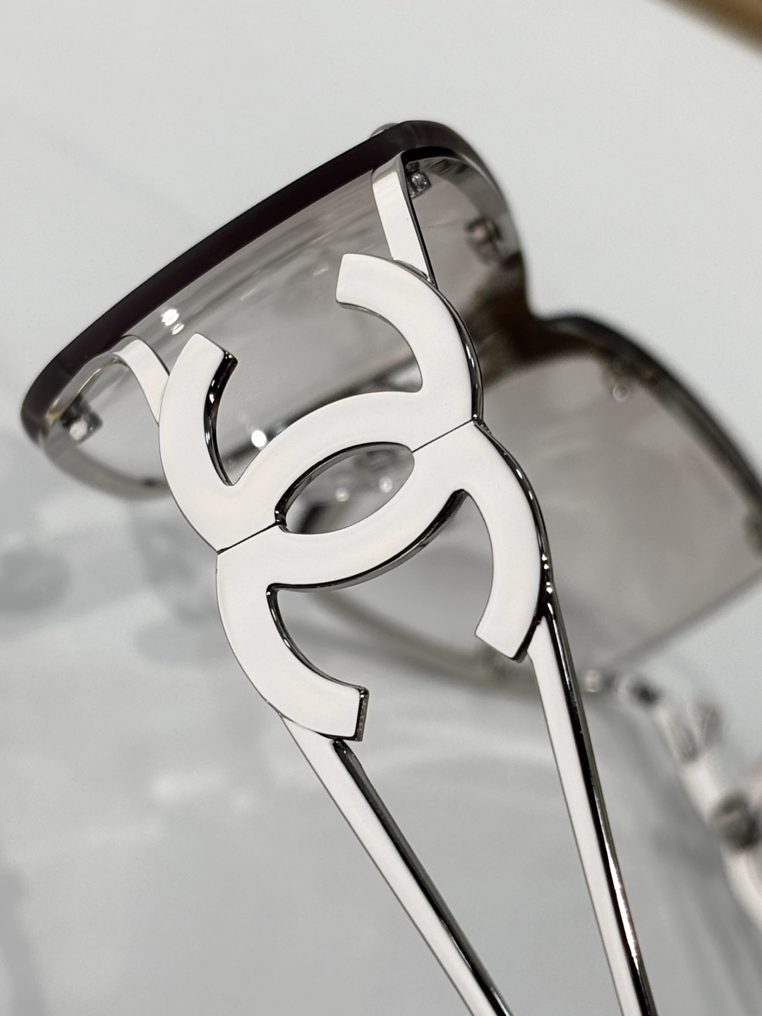 Luxury Chanel Silver Rimless Sunglasses - Y2K Designer Eyewear