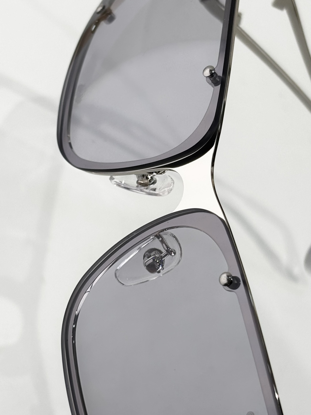 Luxury Chanel Silver Rimless Sunglasses - Iconic CC Logo Y2K Design
