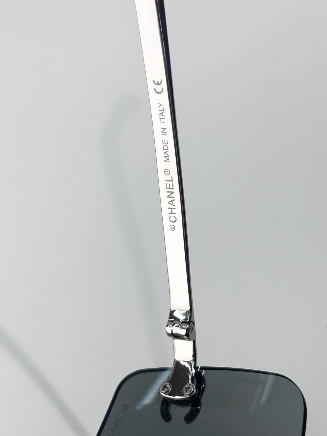 Chanel Rimless Square Sunglasses with Crystal CC Logo - Silver