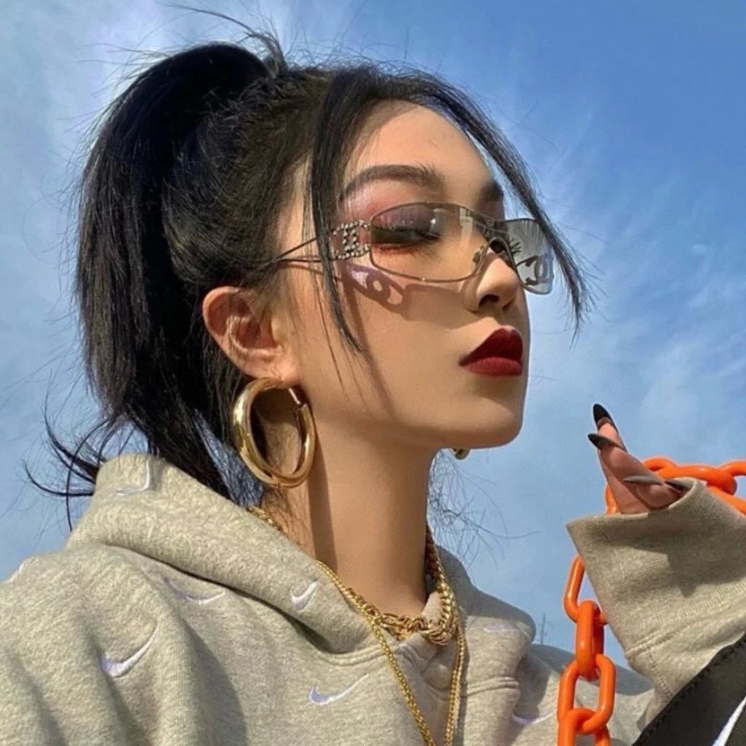 Vintage Y2K Rimless Sunglasses Luxury Rhinestone Wrap Around Shades